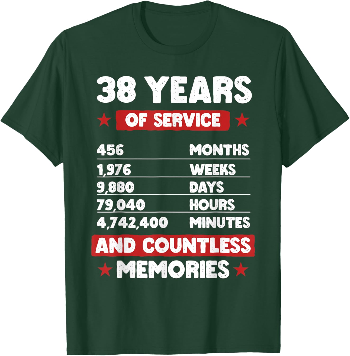 38 Years of Service Retirement T-Shirt for Men and Women Gift Idea - 11