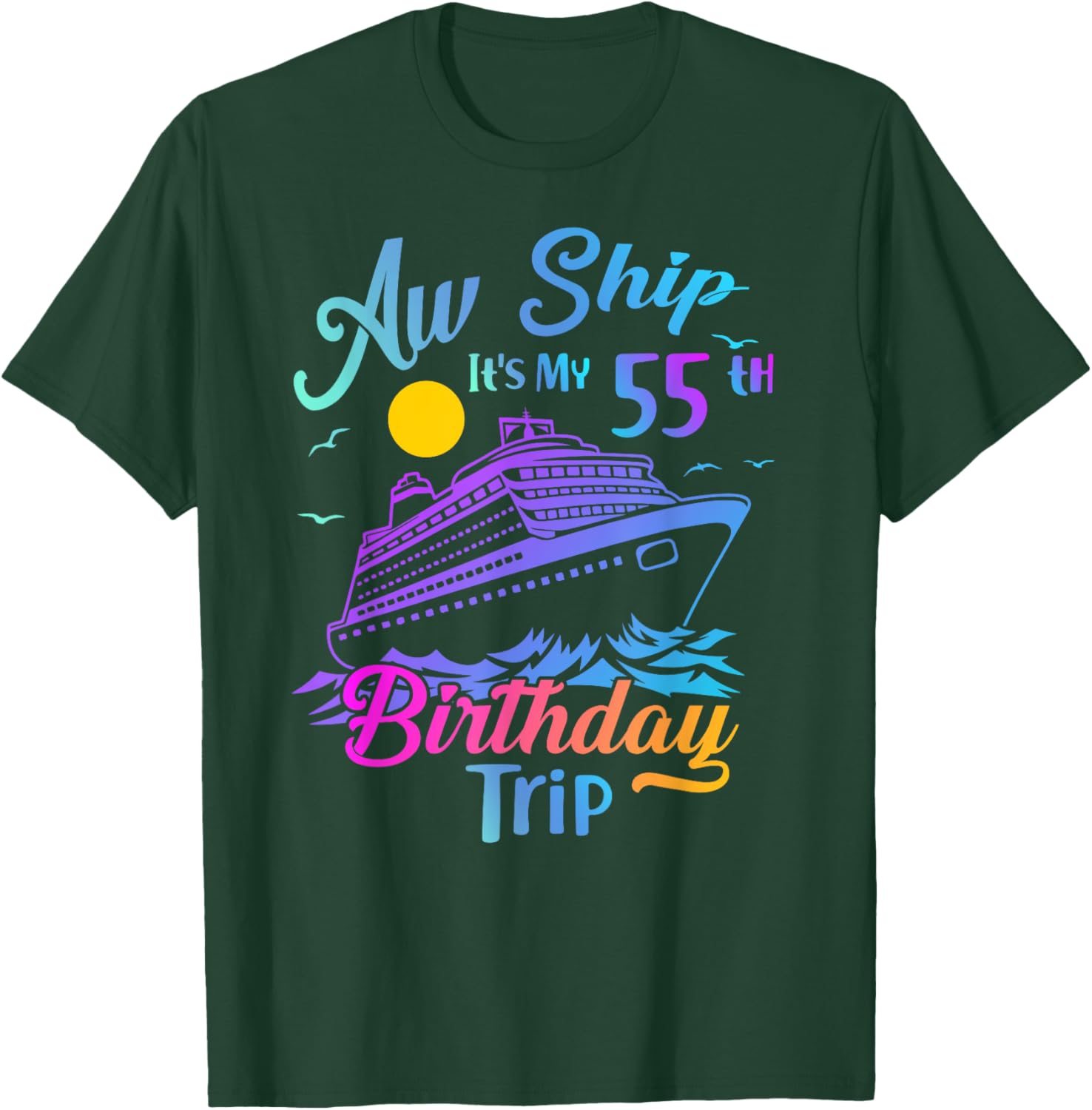 55th Birthday Cruise Vacation Party T-Shirt for Fun Celebrations - 14