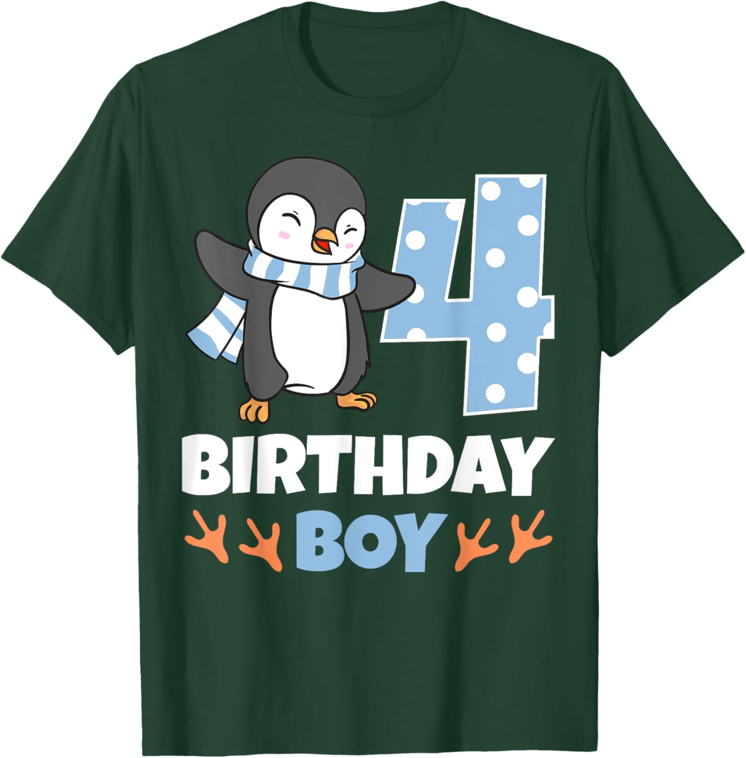 Adorable Penguin 4th Birthday Boy Winter Theme Party T-Shirt - 26