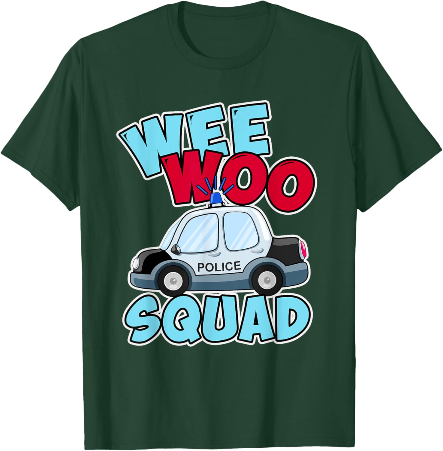 Wee Woo Squad Police Car T-Shirt for Kids - Fun Policeman Design - 1