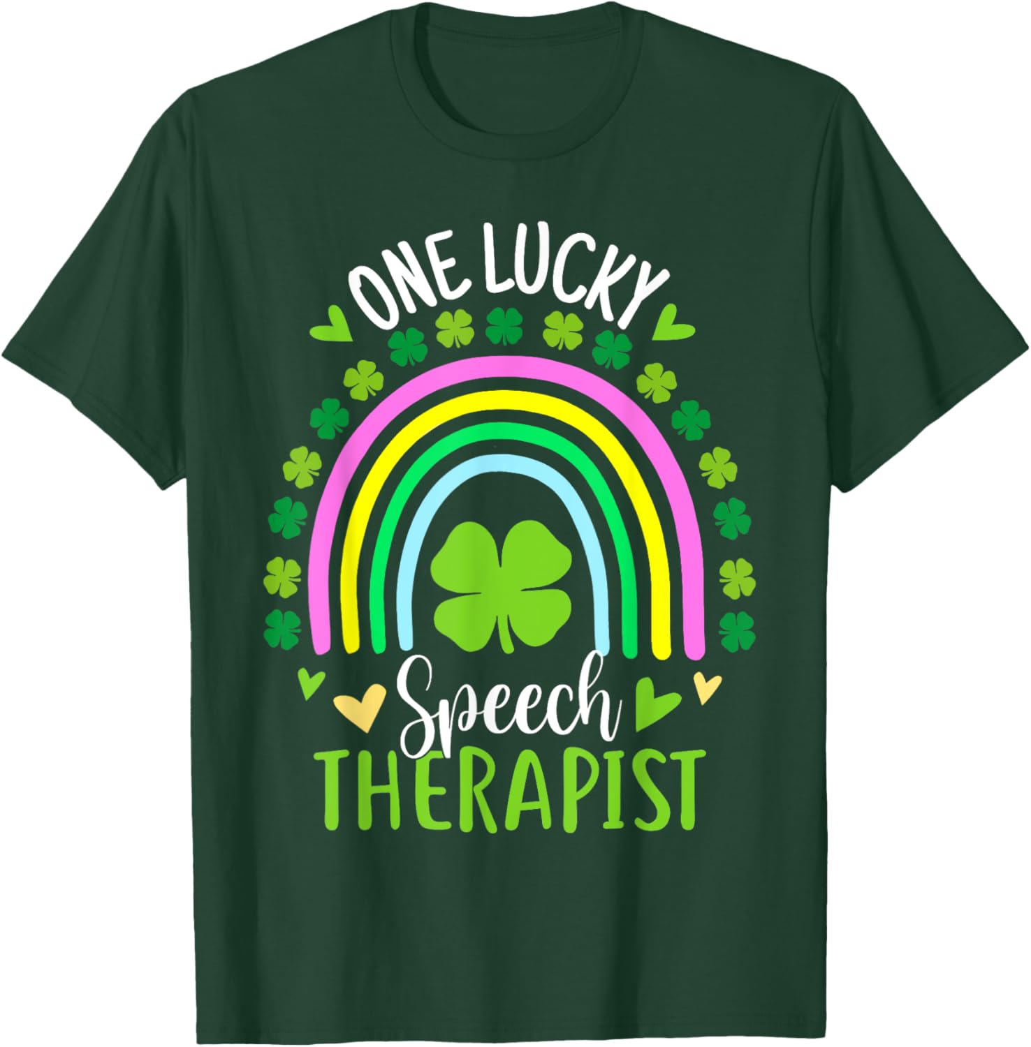Lucky Speech Therapist St Patricks Day Shamrock T-Shirt for Women - 5