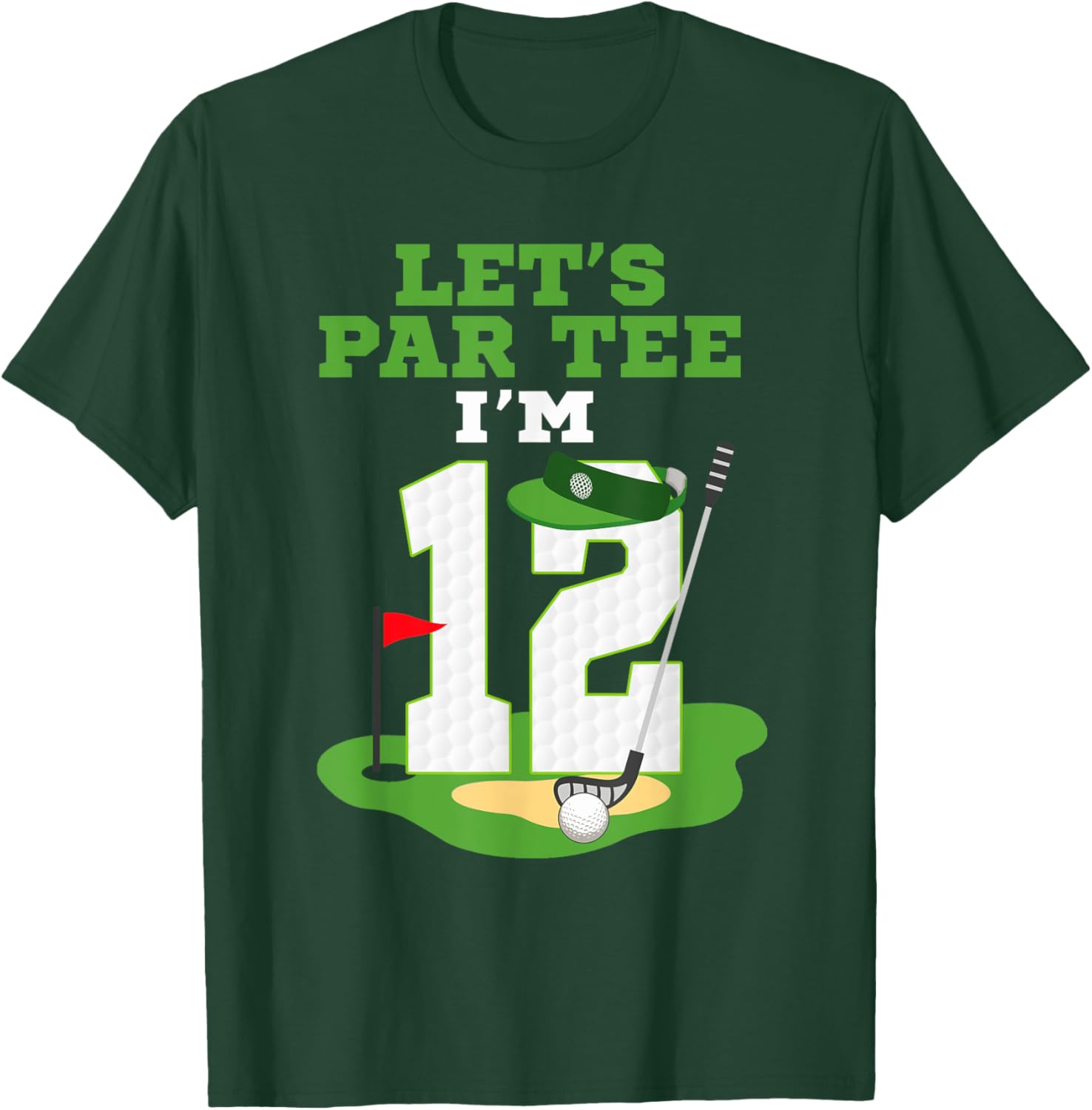 Let's Par Tee 12th Birthday Golf T-Shirt for Kids Fun Celebration - 3