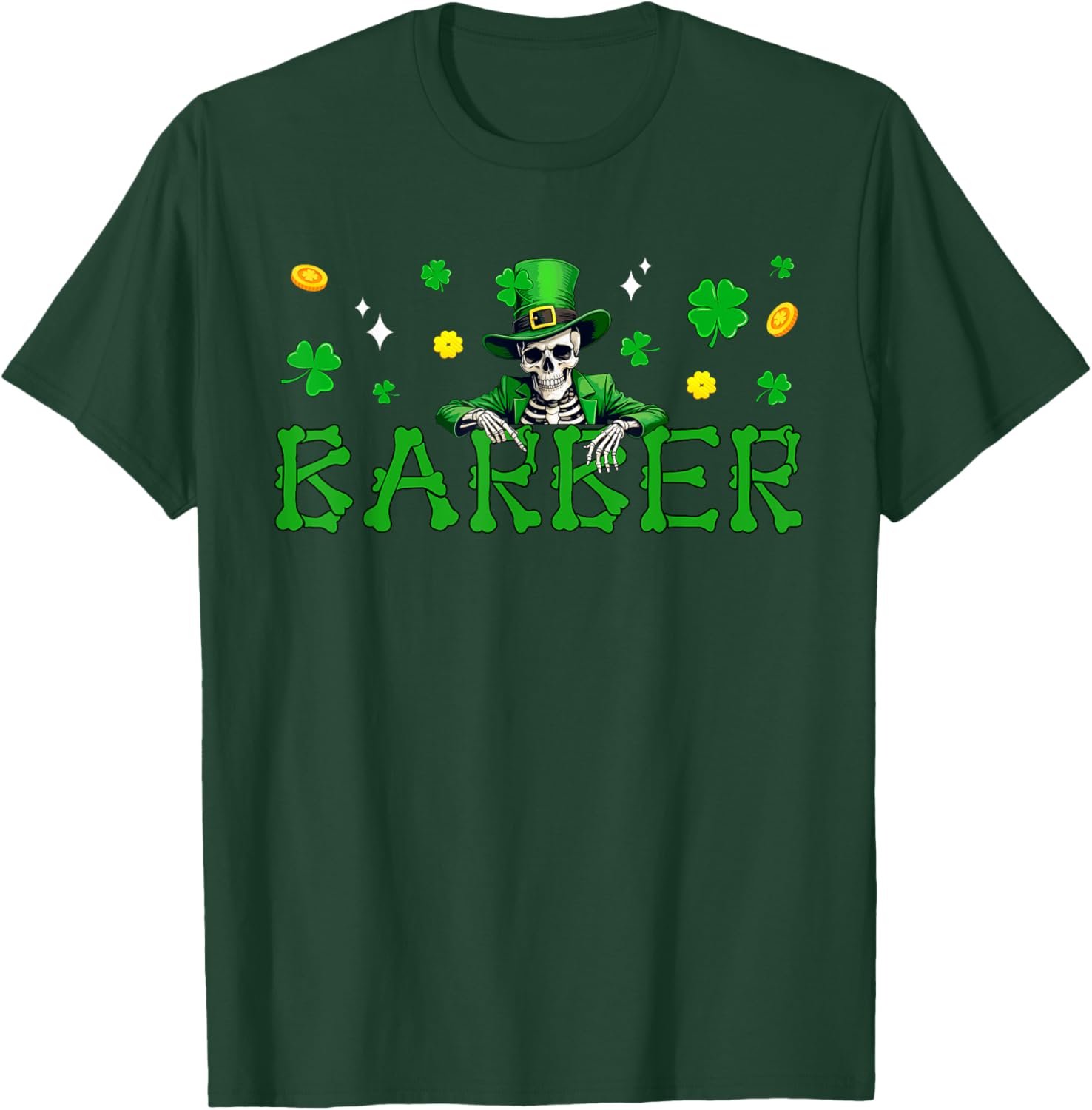 St. Patrick's Day Skeleton Shamrock T-Shirt for Irish Job Fans - 17