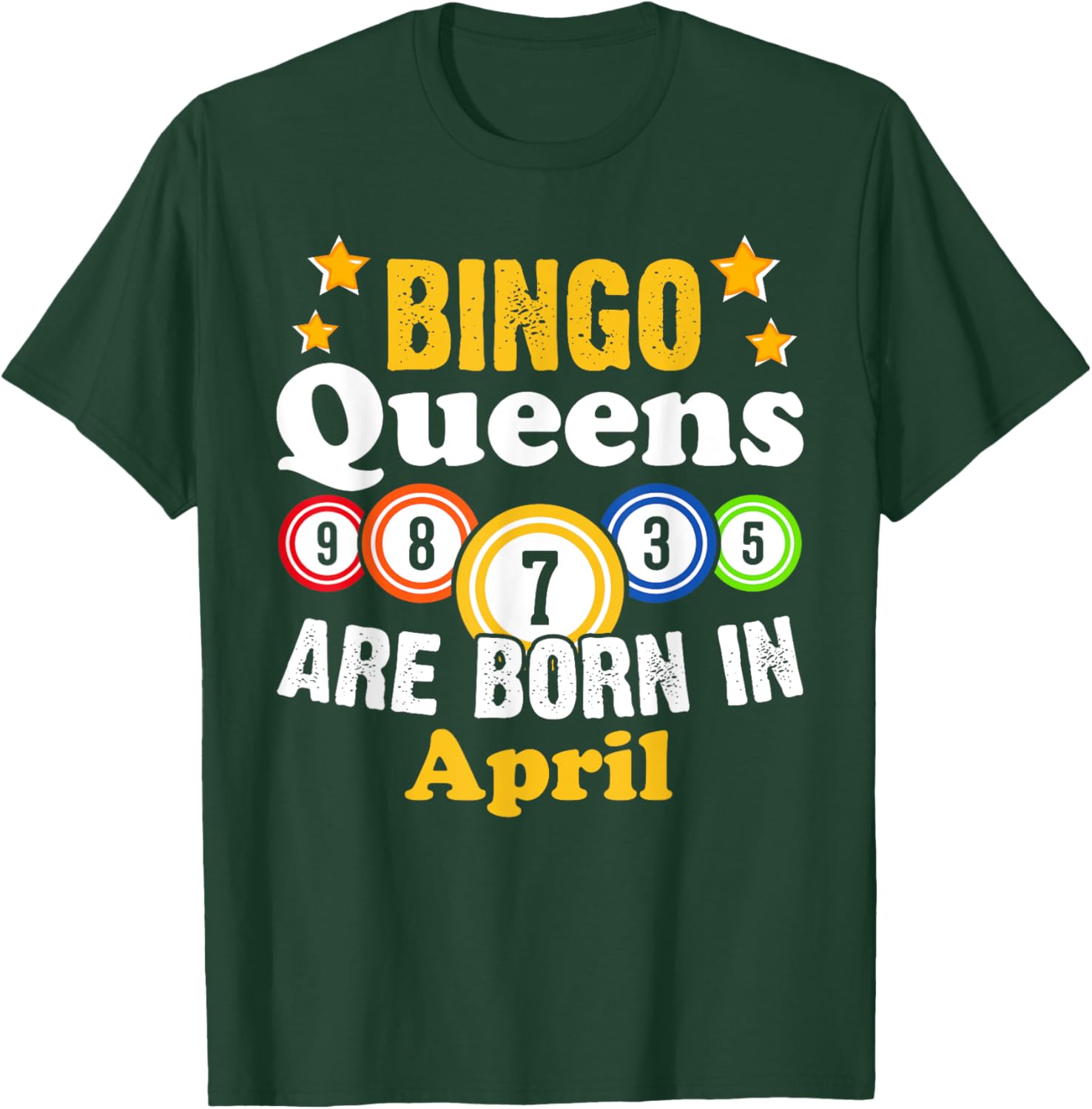 Funny April Birthday Bingo Queen T-Shirt for Fun Celebrations - 10