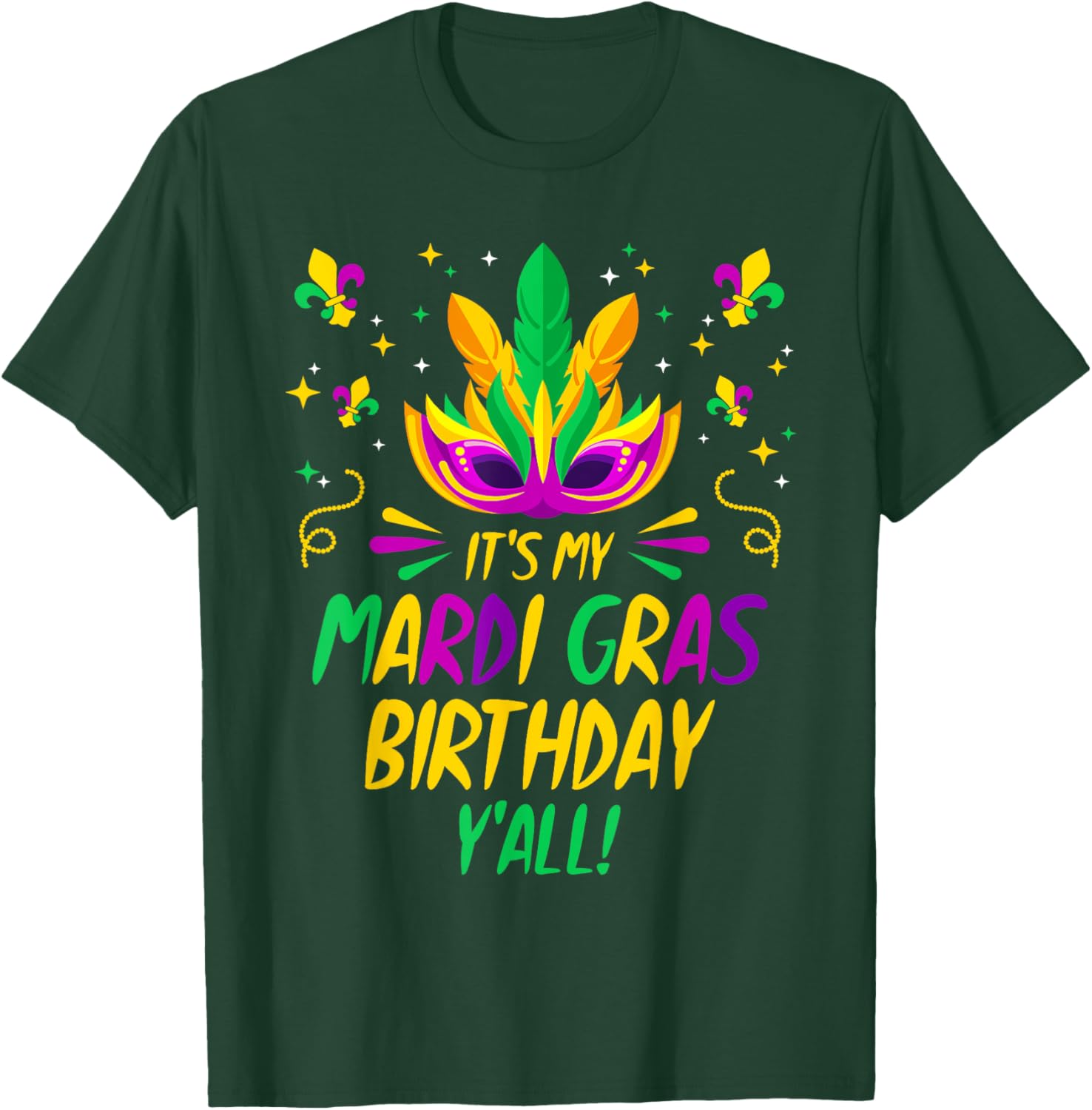 Mardi Gras Birthday T-Shirt Fun Celebration Outfit for Birthday Party - 9