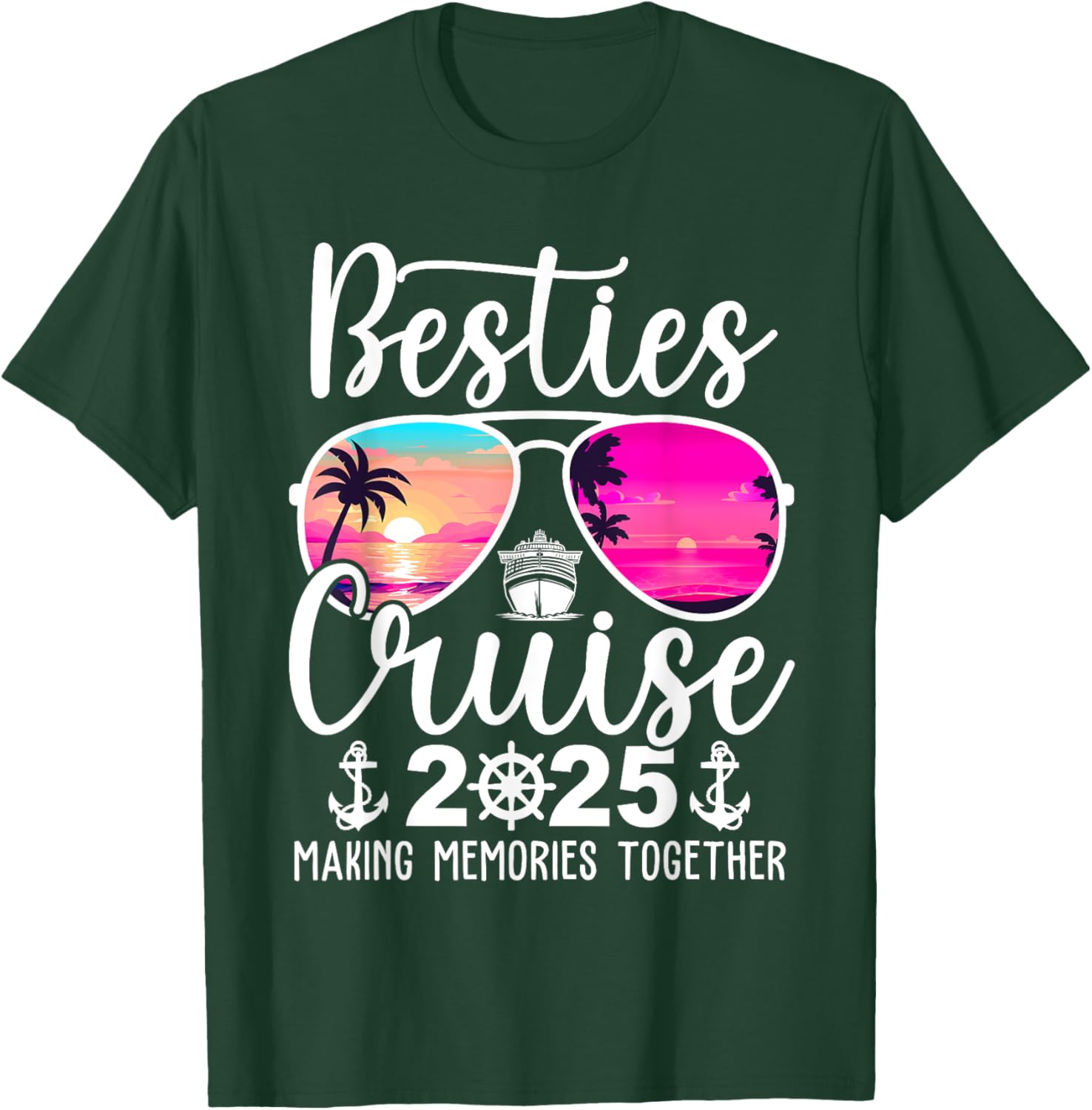 Besties Cruise 2025 Summer Vacation T-Shirt for Fun Travel Memories - 5