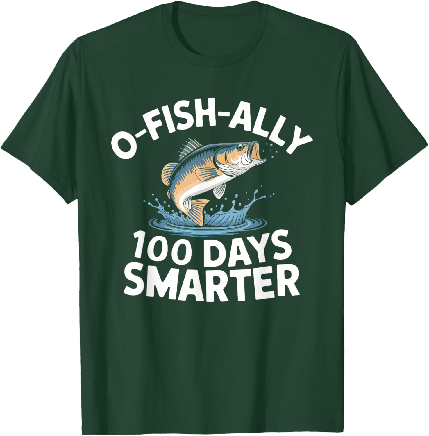 100 Days Smarter Kids Fishing T-Shirt for 100th Day of School Fun - 15