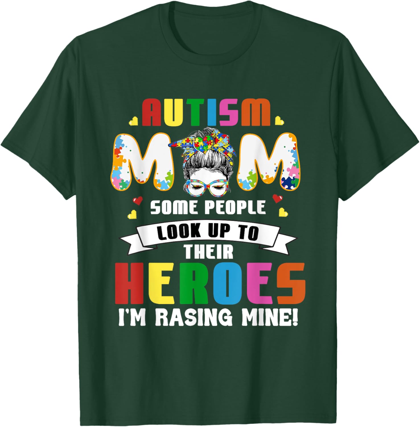 Autism Mom Raising a Hero T-Shirt for Supportive Mothers - 20