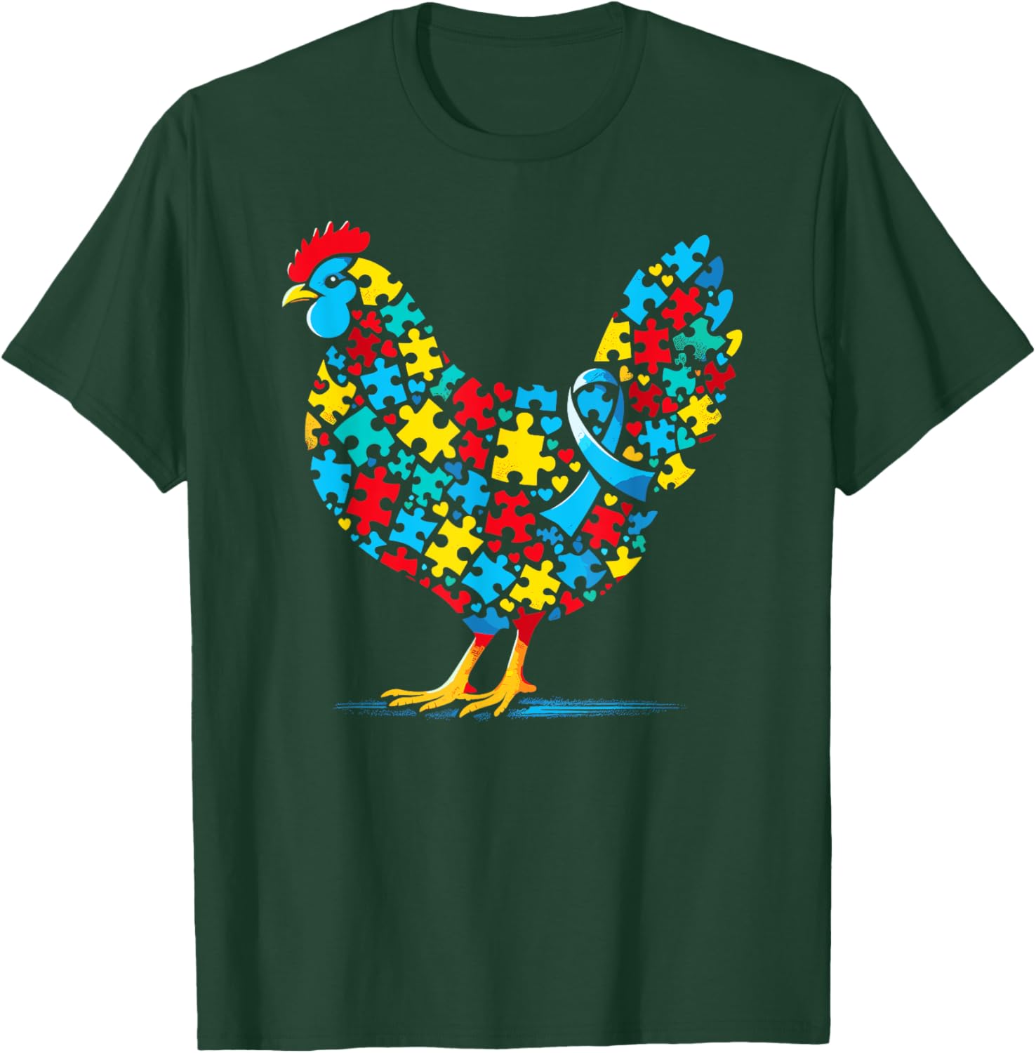 Autism Awareness Chicken Puzzle T-Shirt for Men, Women, Kids - 9