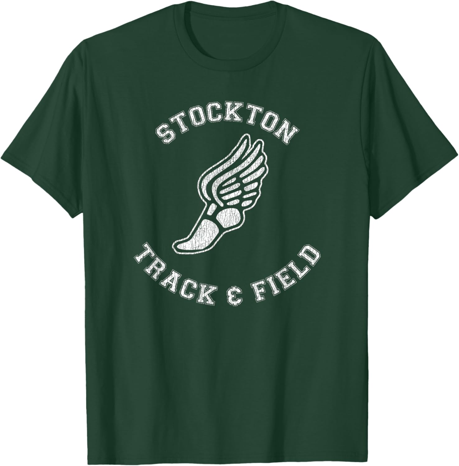 Stockton Track & Field Retro 80s Distressed T-Shirt for Casual Style - 15