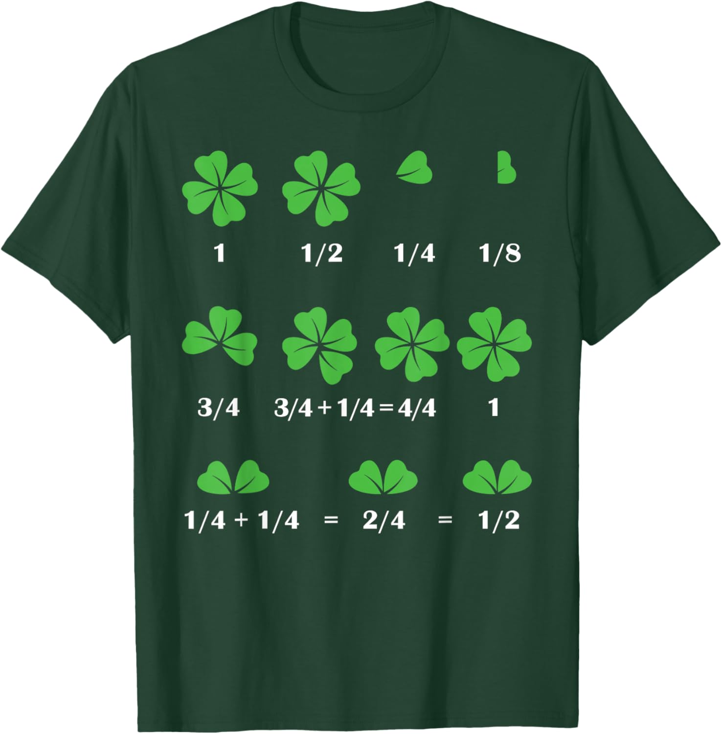 Funny Shamrock Fraction T-Shirt for St Patrick's Day Fun for Kids - 3