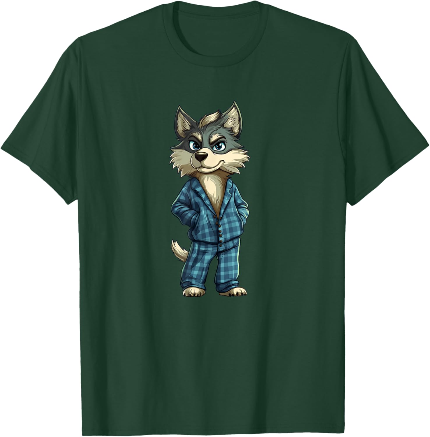 Funny Dreamy Wolf Pajama T-Shirt for Sleepy Boys and Girls - 2