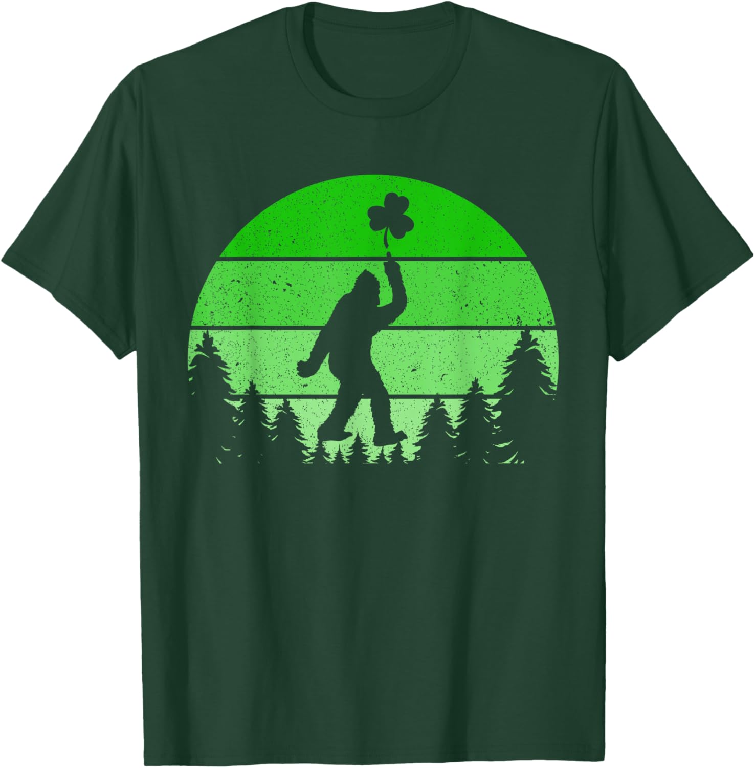 Bigfoot Sasquatch Shamrock T-Shirt for St Patricks Day Fun for All Ages - 18