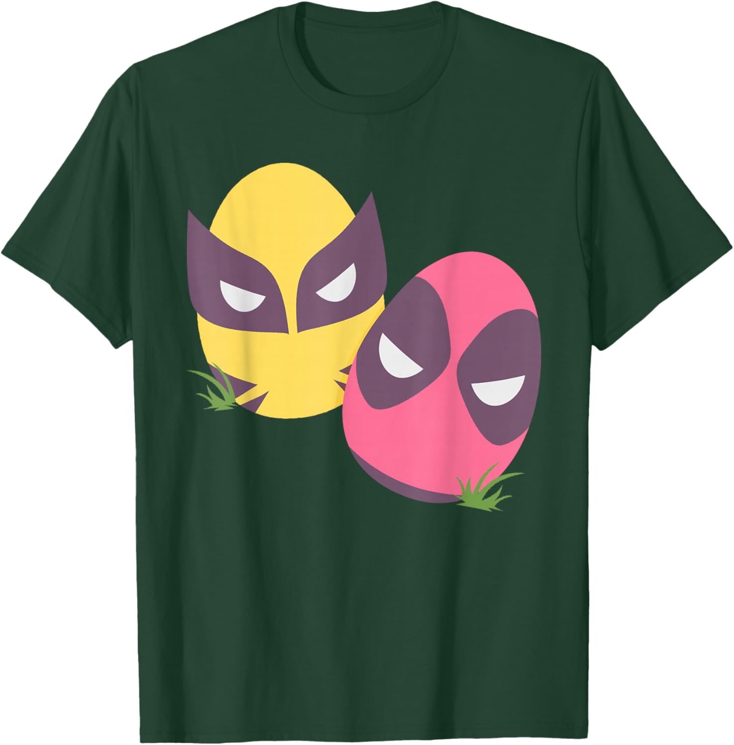 Marvel Deadpool and Wolverine Pastel Easter Eggs T-Shirt for Spring Fun - 3