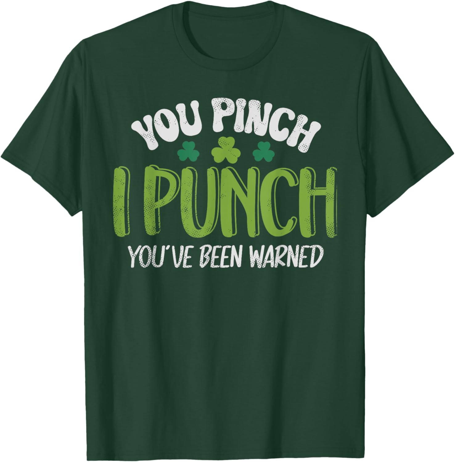 Funny Vintage St Patrick's Day Shamrock Tee You Pinch I Punch - 6