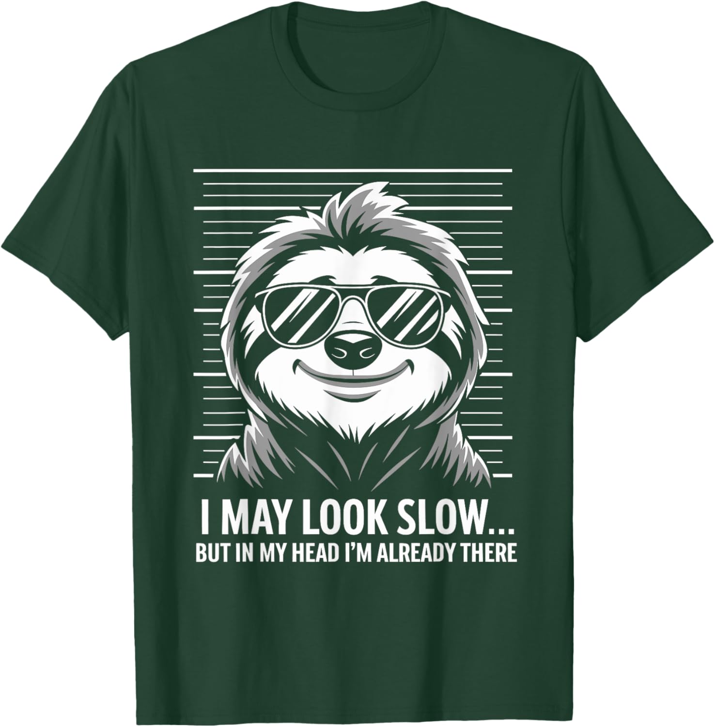 Funny Sloth T-Shirt I May Look Calm but in My Head Humor Apparel - 5