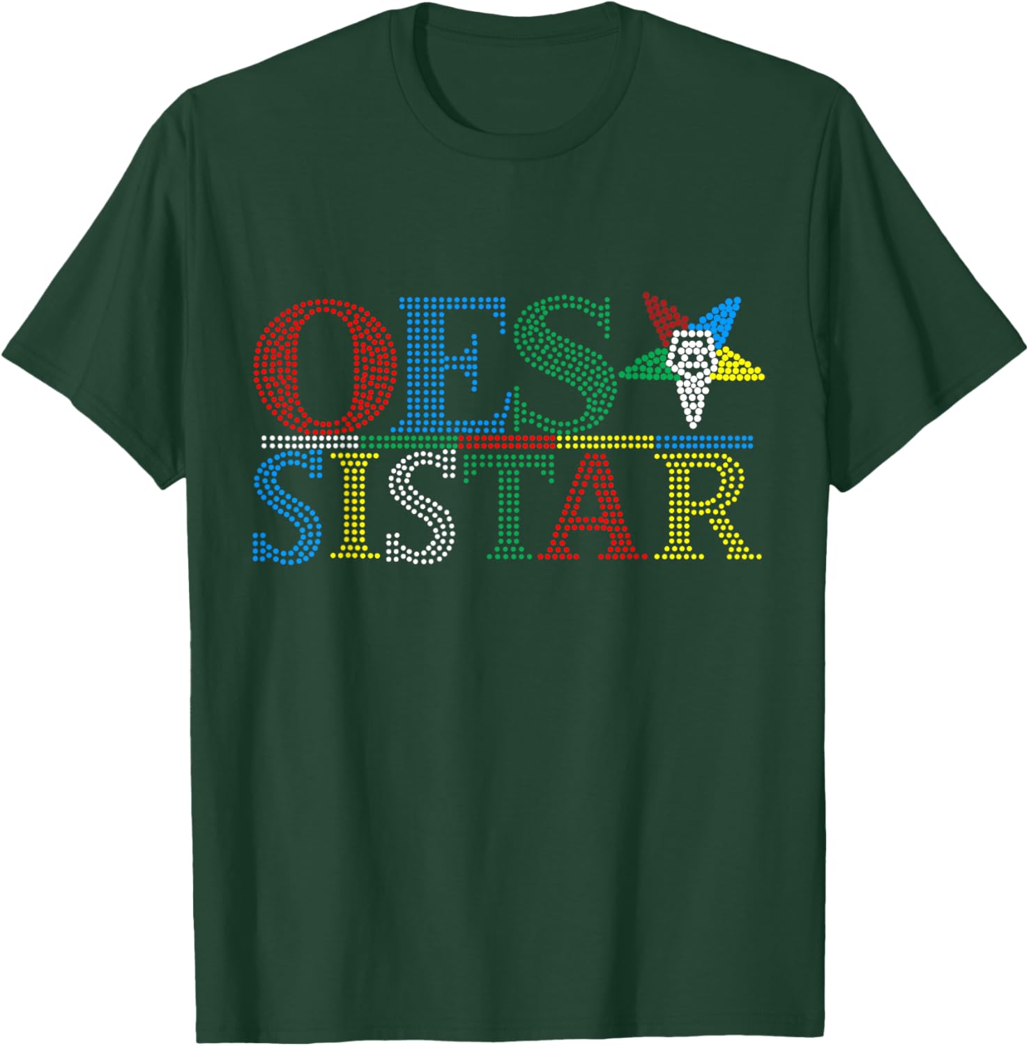 OES Sistar Dot Print Design Order of the Eastern Star Sisters T-Shirt - 20