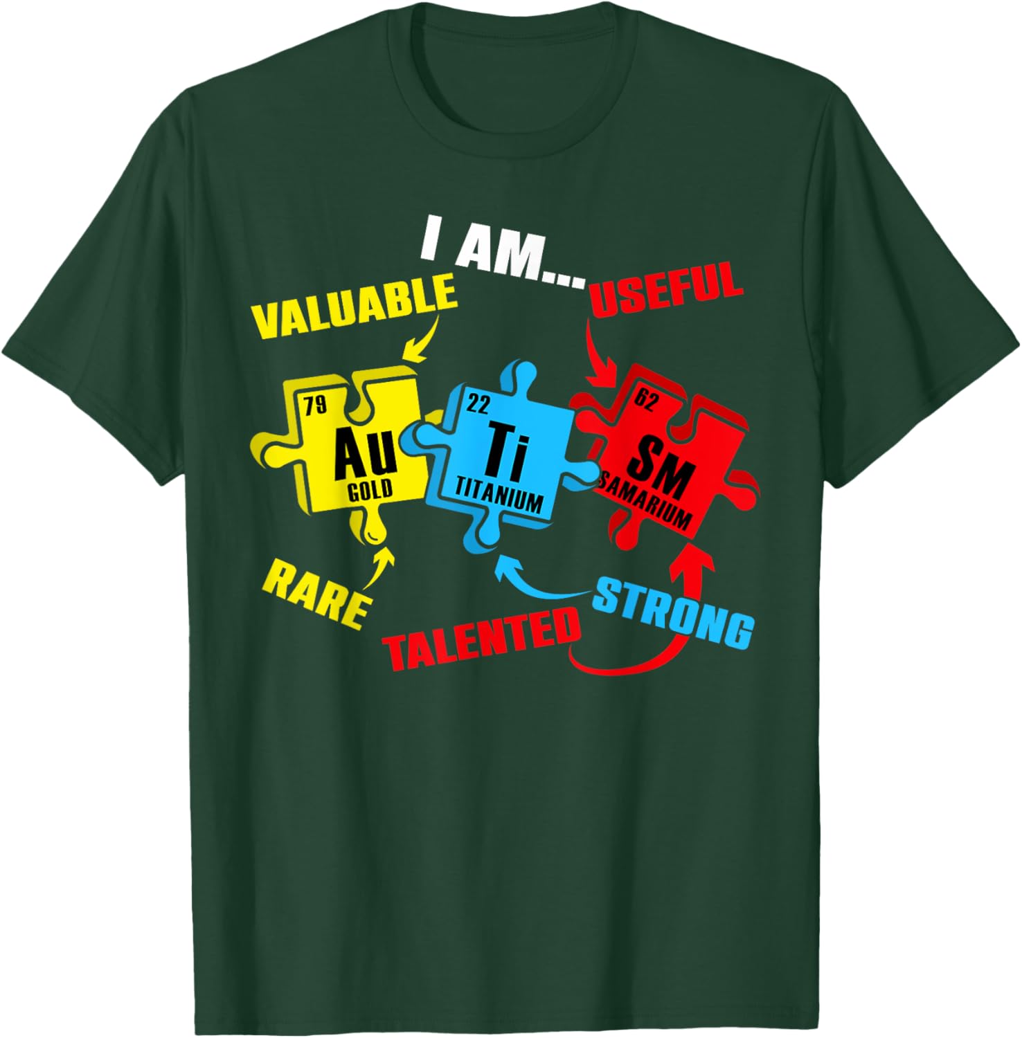 Chemistry Elements Periodic Table Puzzle T-Shirt for Autism Awareness - 5