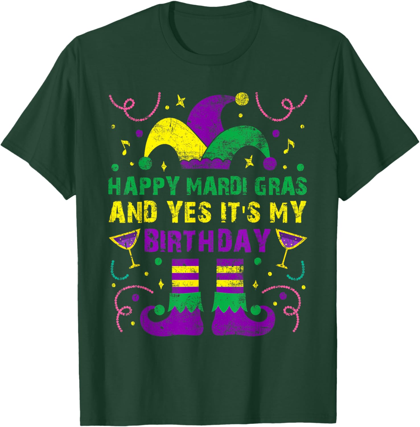 Happy Mardi Gras Birthday T-Shirt for Men Women Kids Party Fun - 2