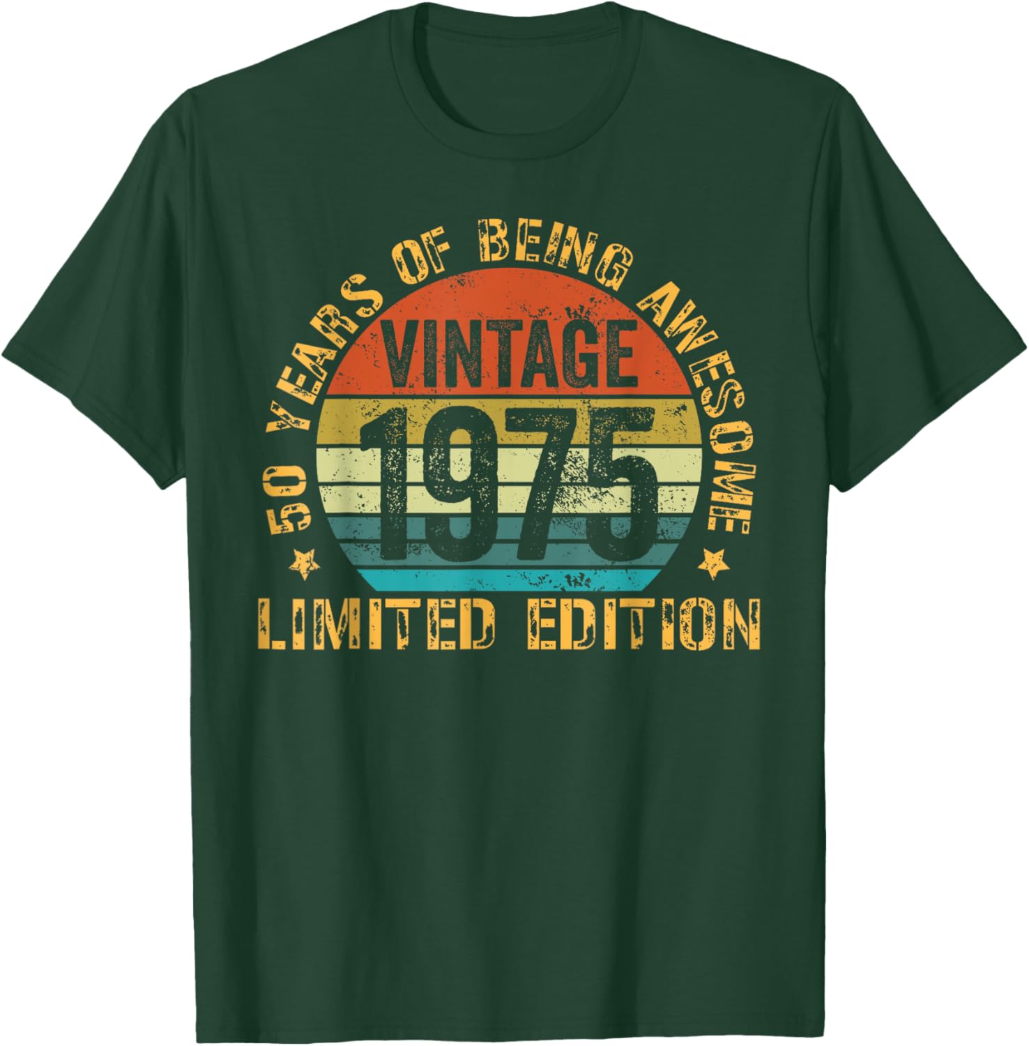 Vintage 50th Birthday T-Shirt for Men Born in 1975 - Celebrate 50 Years - 15