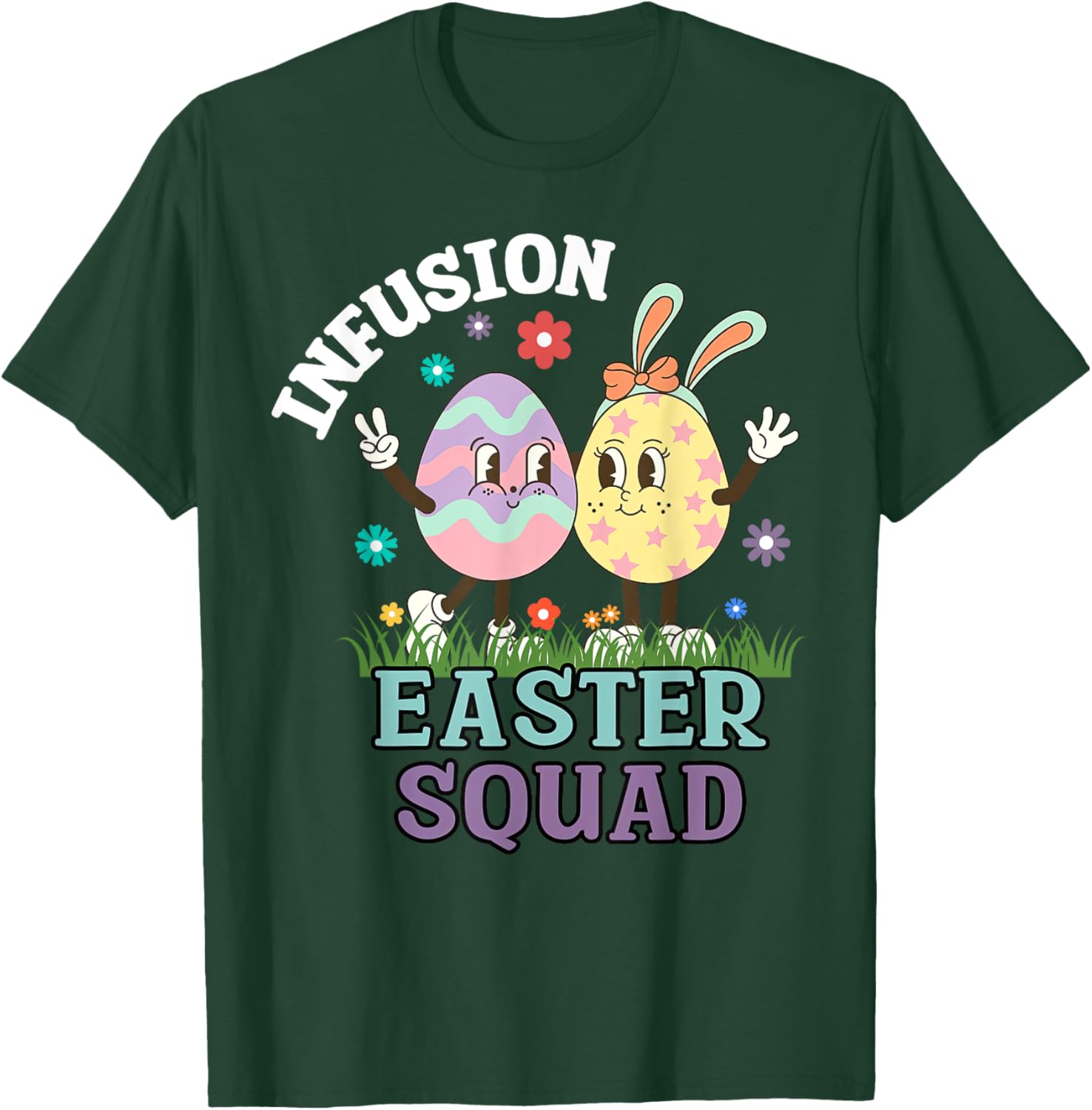 Infusion Nurse Easter Squad Bunny Eggs T-Shirt for Oncology Nurses - 1