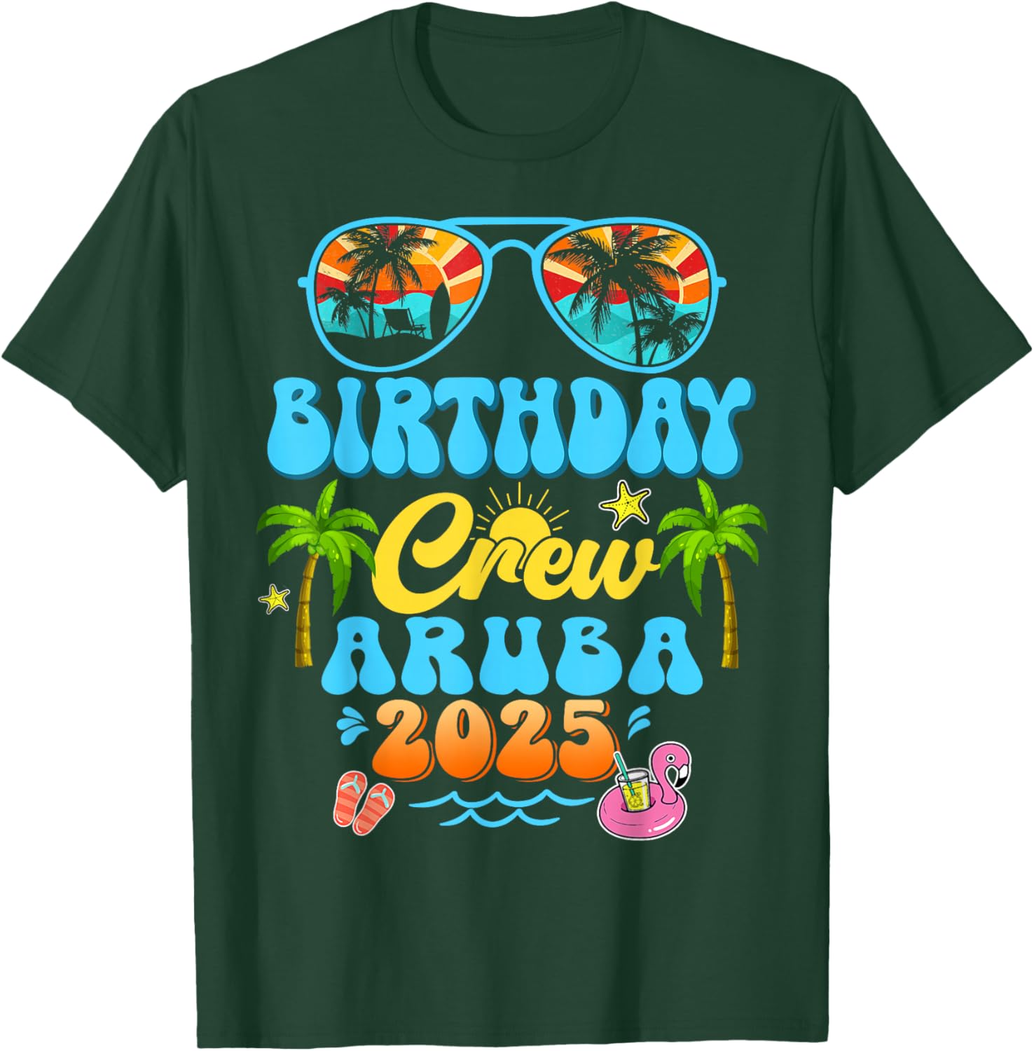 Aruba Birthday Crew Vacation Cruise 2025 Summer Group Trip T-Shirt - 19