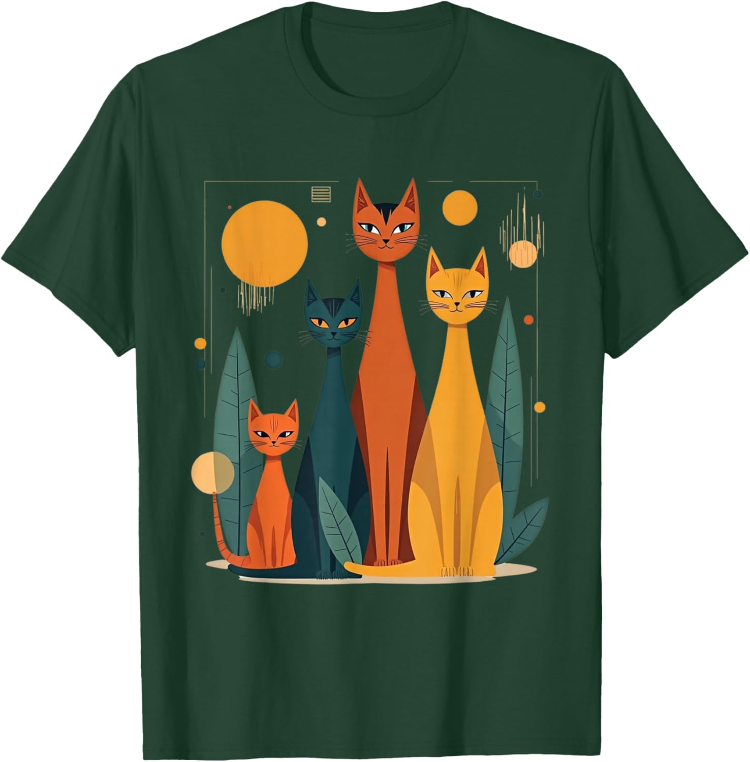 Vintage Retro Mid-Century Modern Cats T-Shirt in 50s 60s Style - 12