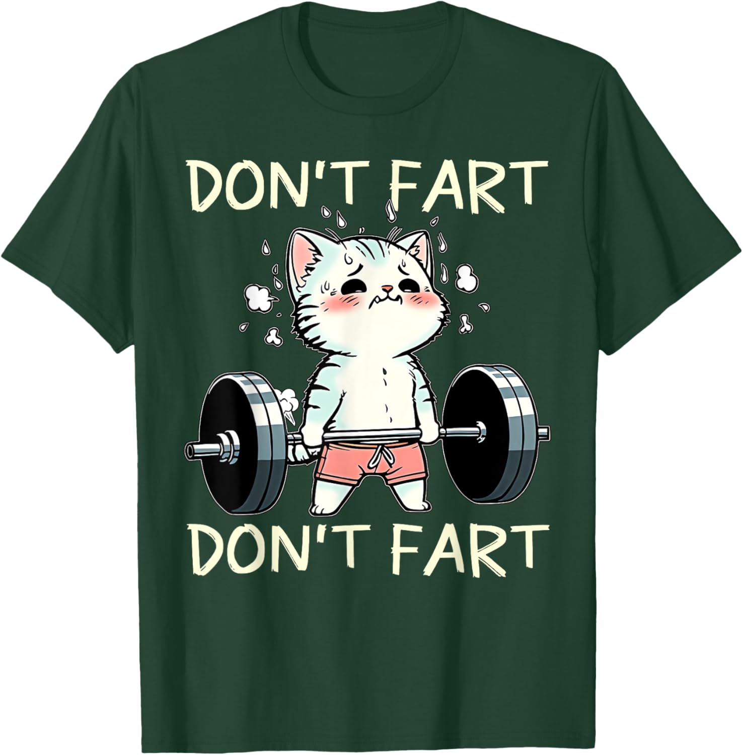 Funny Don't Fart Cat Weight Lifting T-Shirt for Fitness Lovers - 21