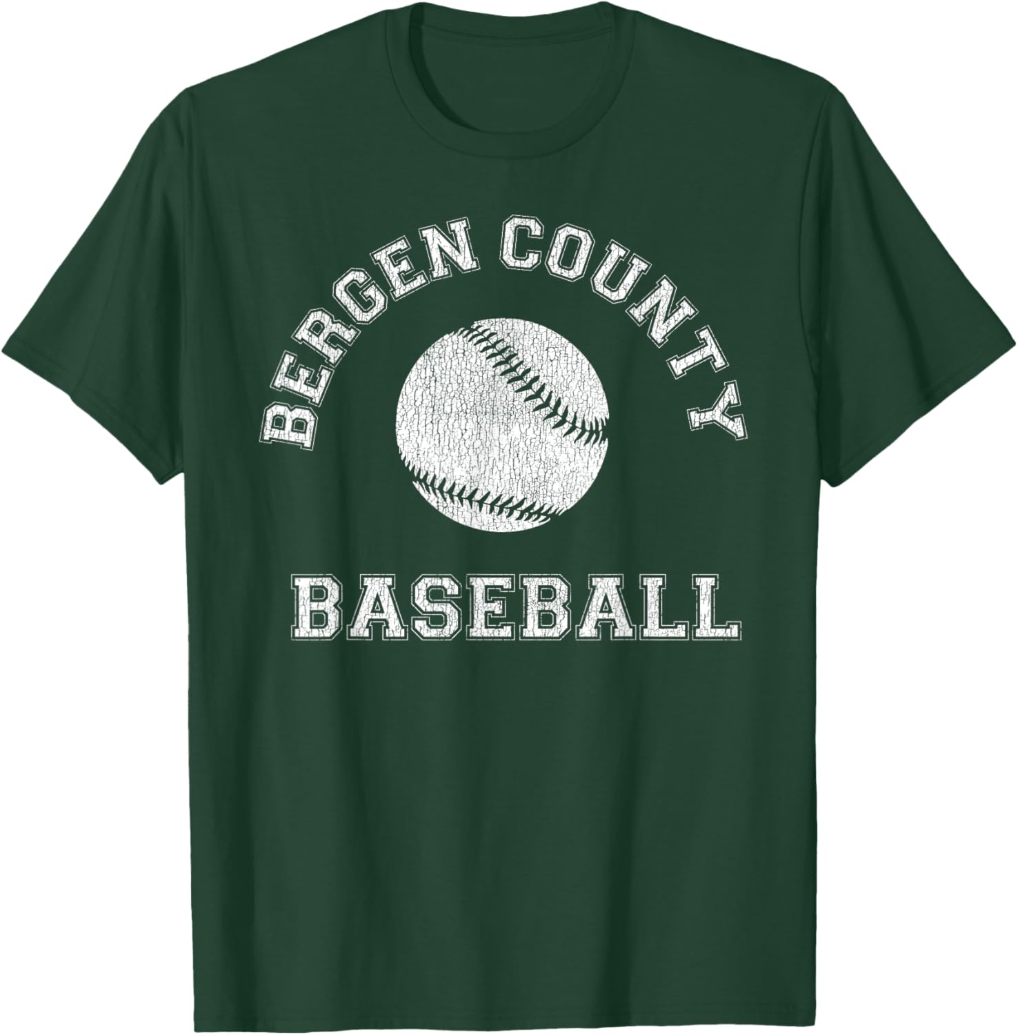 Bergen County Baseball Distressed Retro Classic T-Shirt for Fans - 17