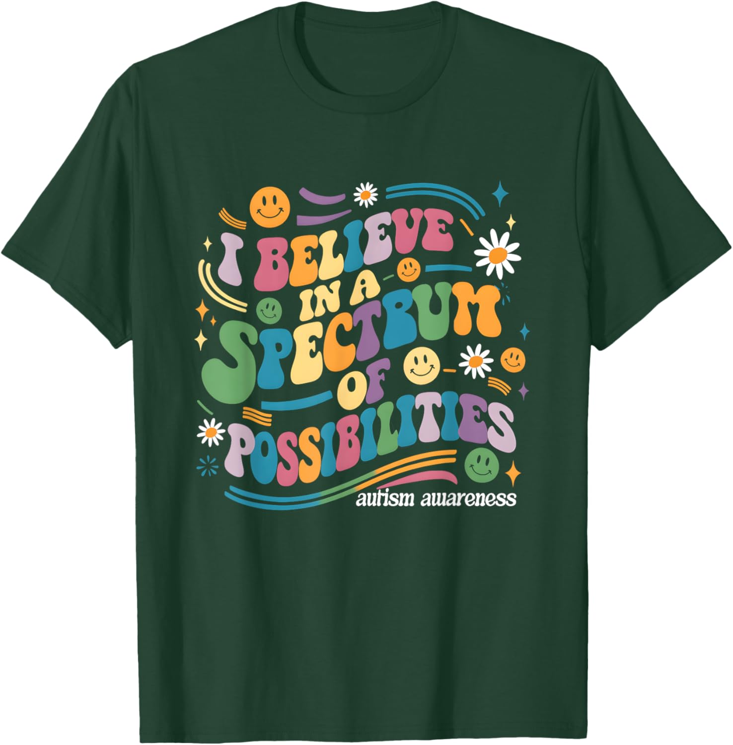 I Believe In A Spectrum Of Possibilities Autism Awareness T-Shirt - 10