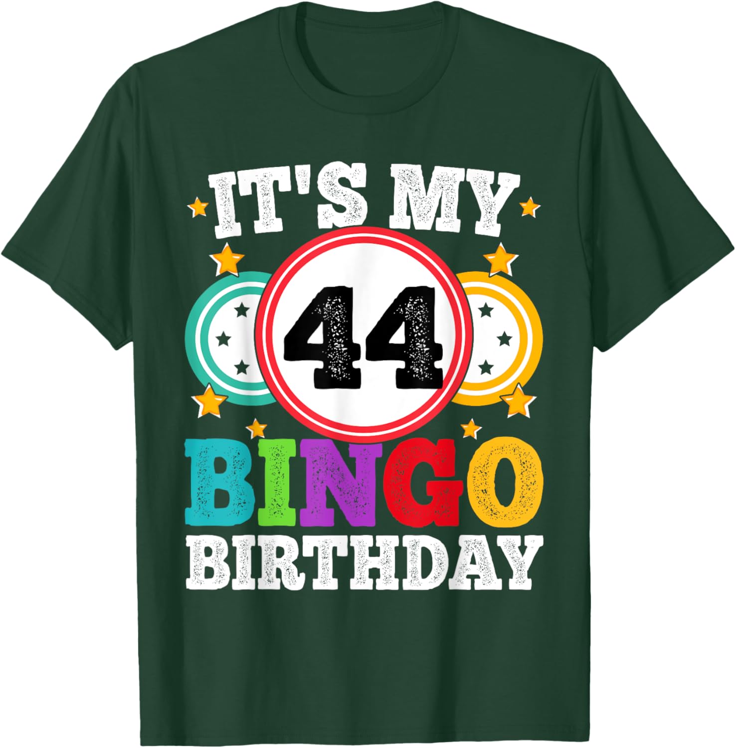 Funny 44th Birthday Bingo T-Shirt for Men and Women - Celebrate in Style! - 18