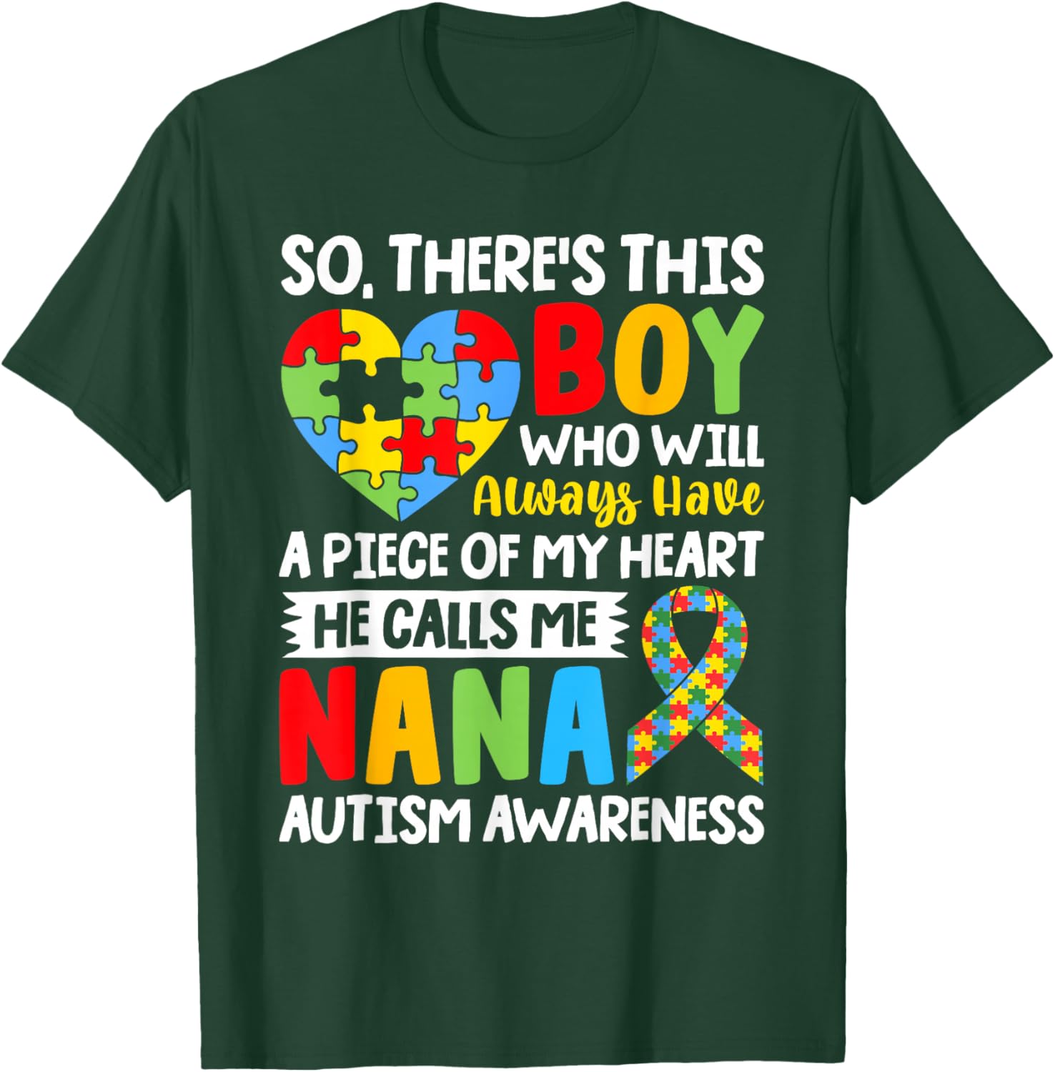 Proud Autism Grandma T-Shirt Heart Design for Nana Autism Awareness - 11