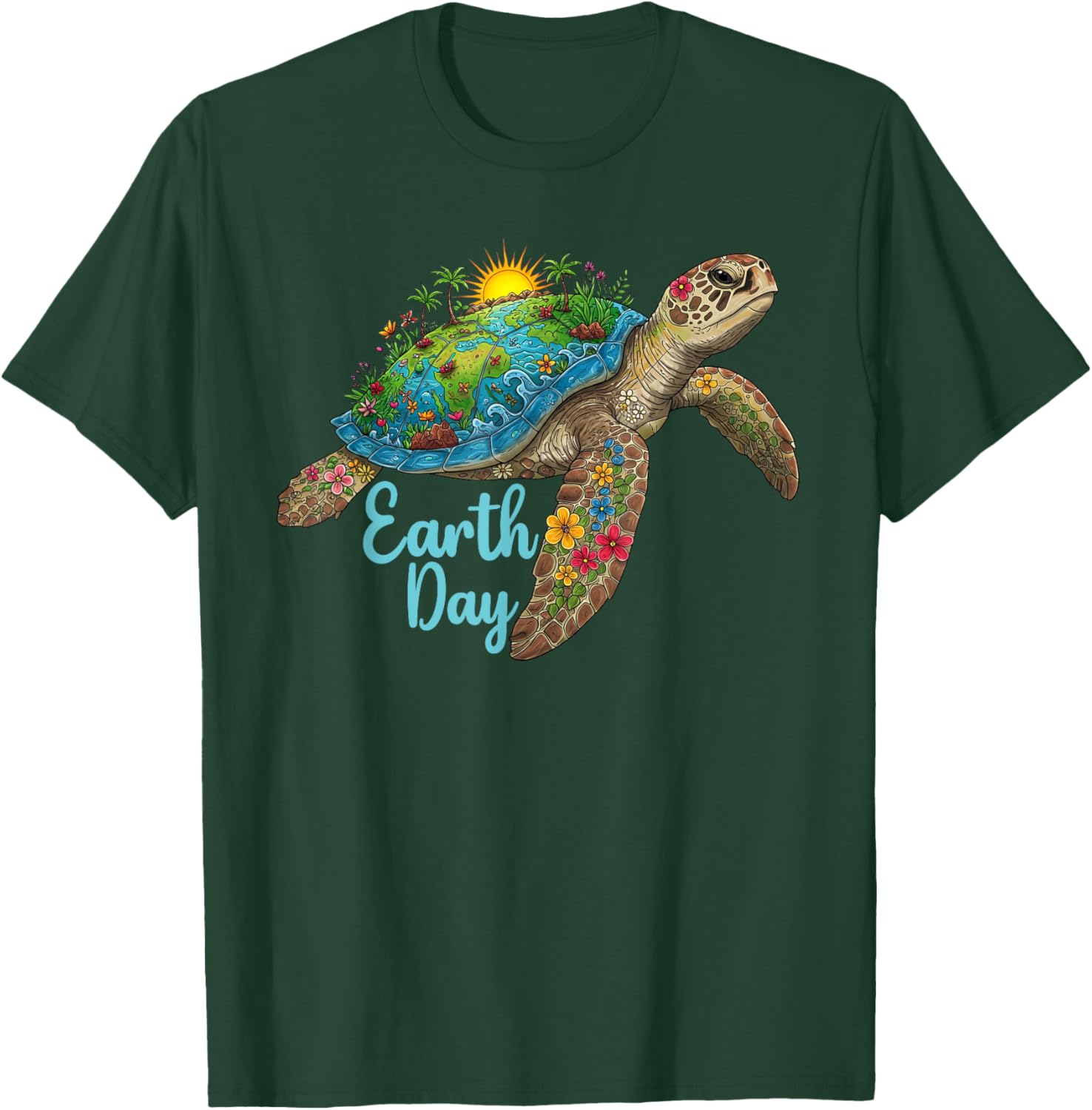 Save the Earth Sea Turtle T-Shirt for Men and Women Earth Day Gift - 4