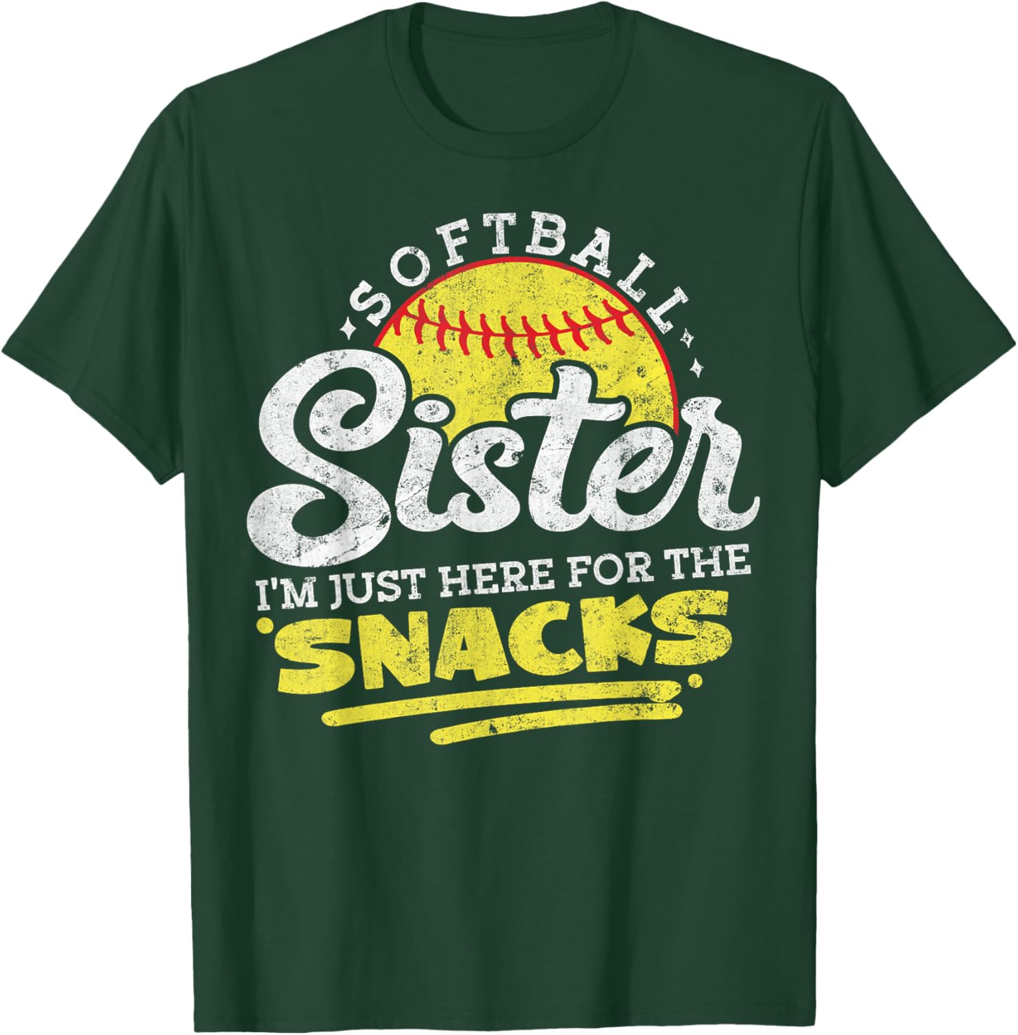 Softball Sister Funny Snack Lover Retro T-Shirt for Game Days - 18