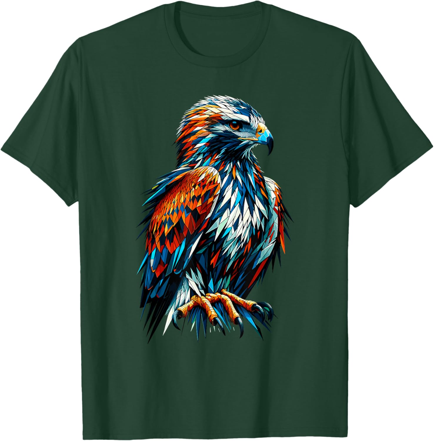 Polygon Art Hawk T-Shirt for Bird Lovers - Unique and Stylish Design - 9