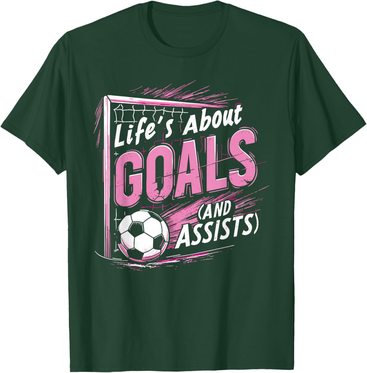 Soccer Girl T-Shirt Life's About Goals and Assists for Players - 13