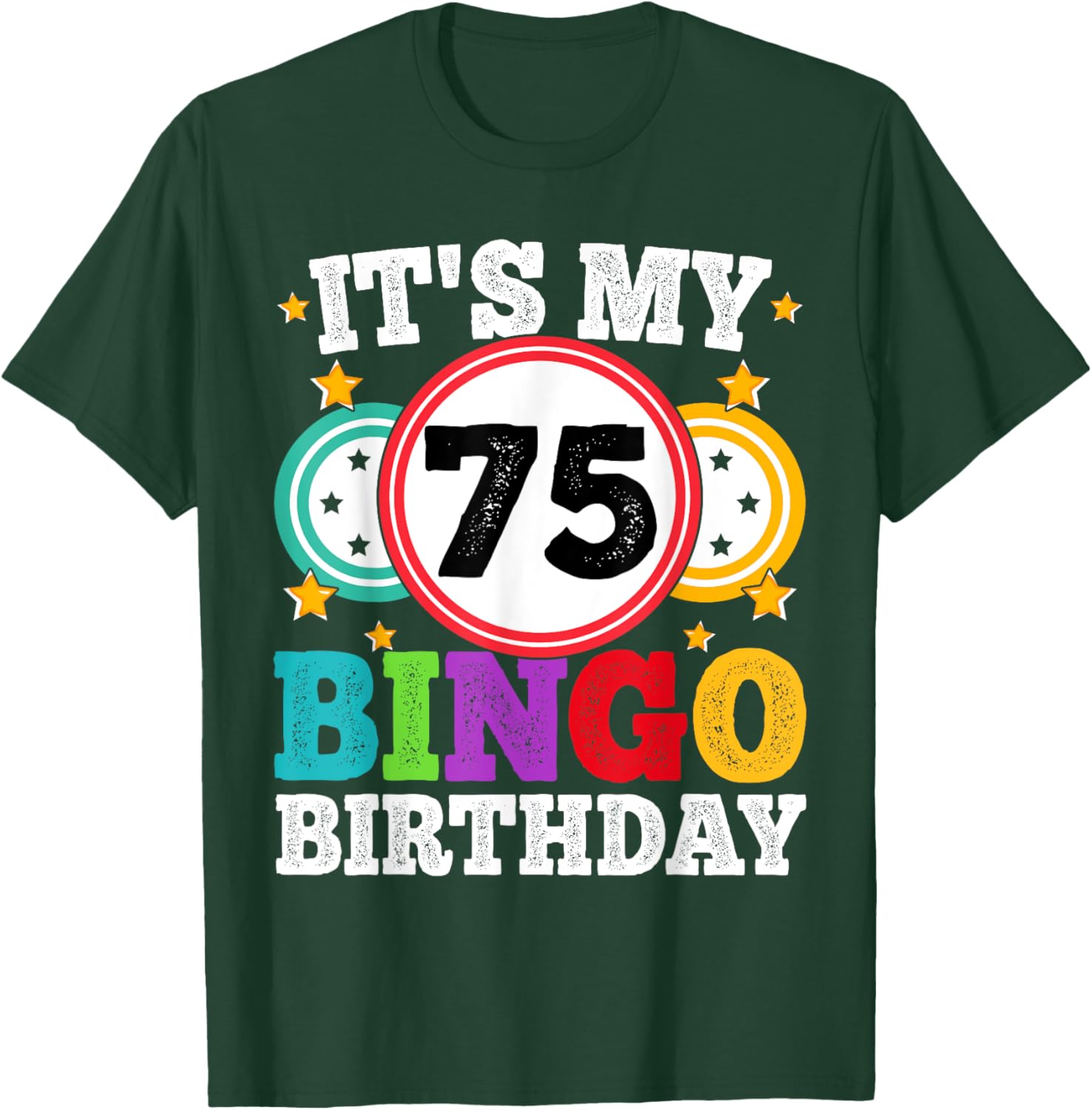 Funny 75th Birthday Bingo T-Shirt for Men and Women - Celebrate in Style! - 3