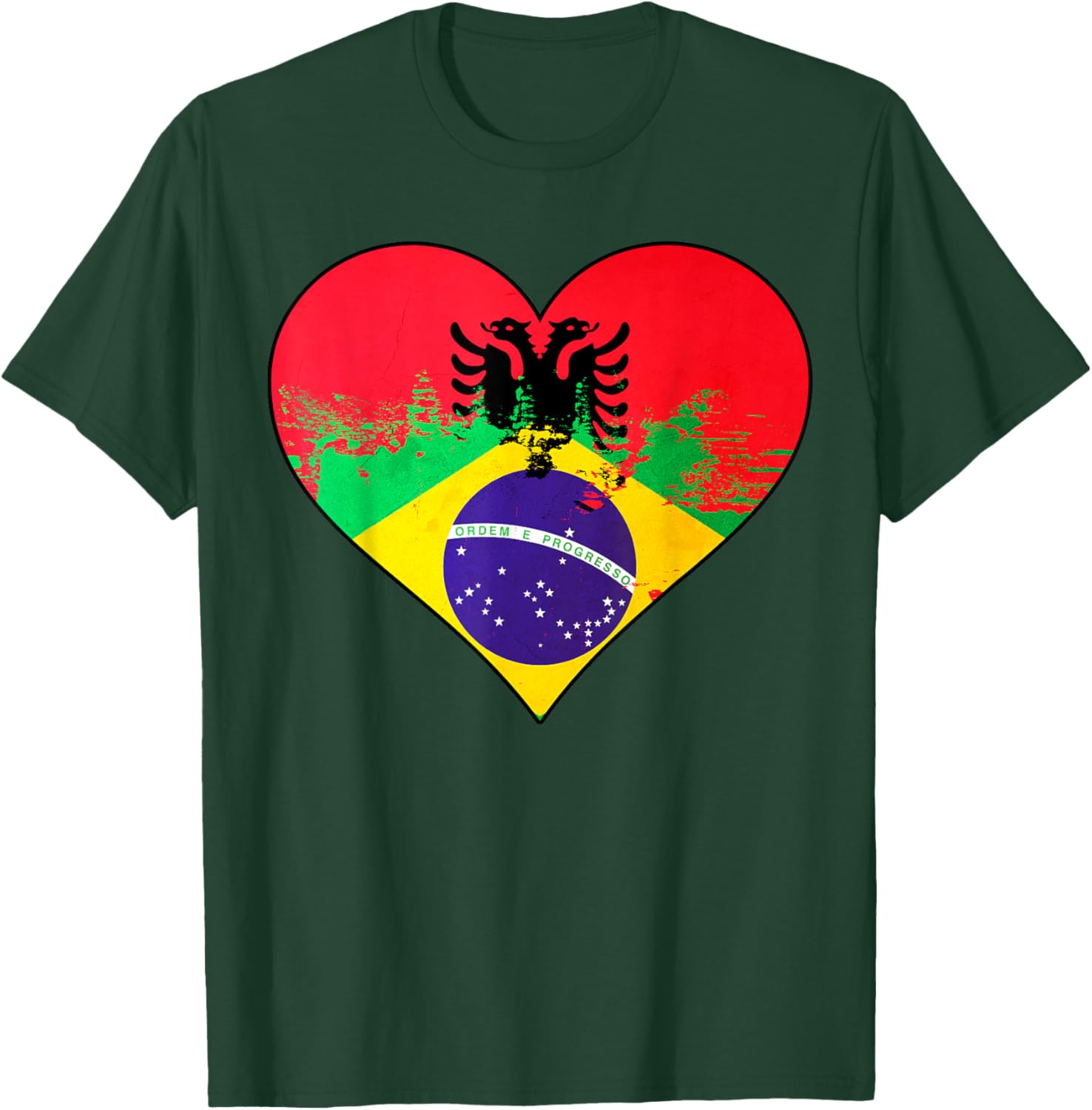 Albanian Brazilian Heritage Flag DNA T-Shirt for Unique Cultural Pride - 2
