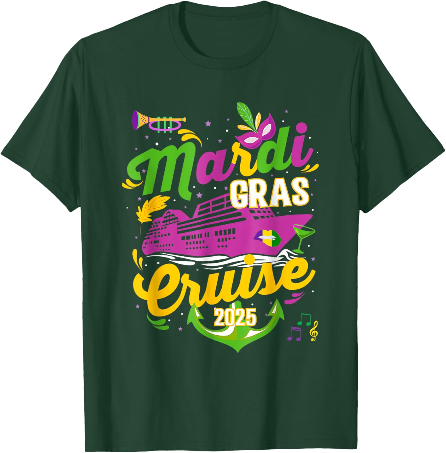 Mardi Gras Cruise Squad 2025 Family Matching T-Shirts for Fun Adventures - 18