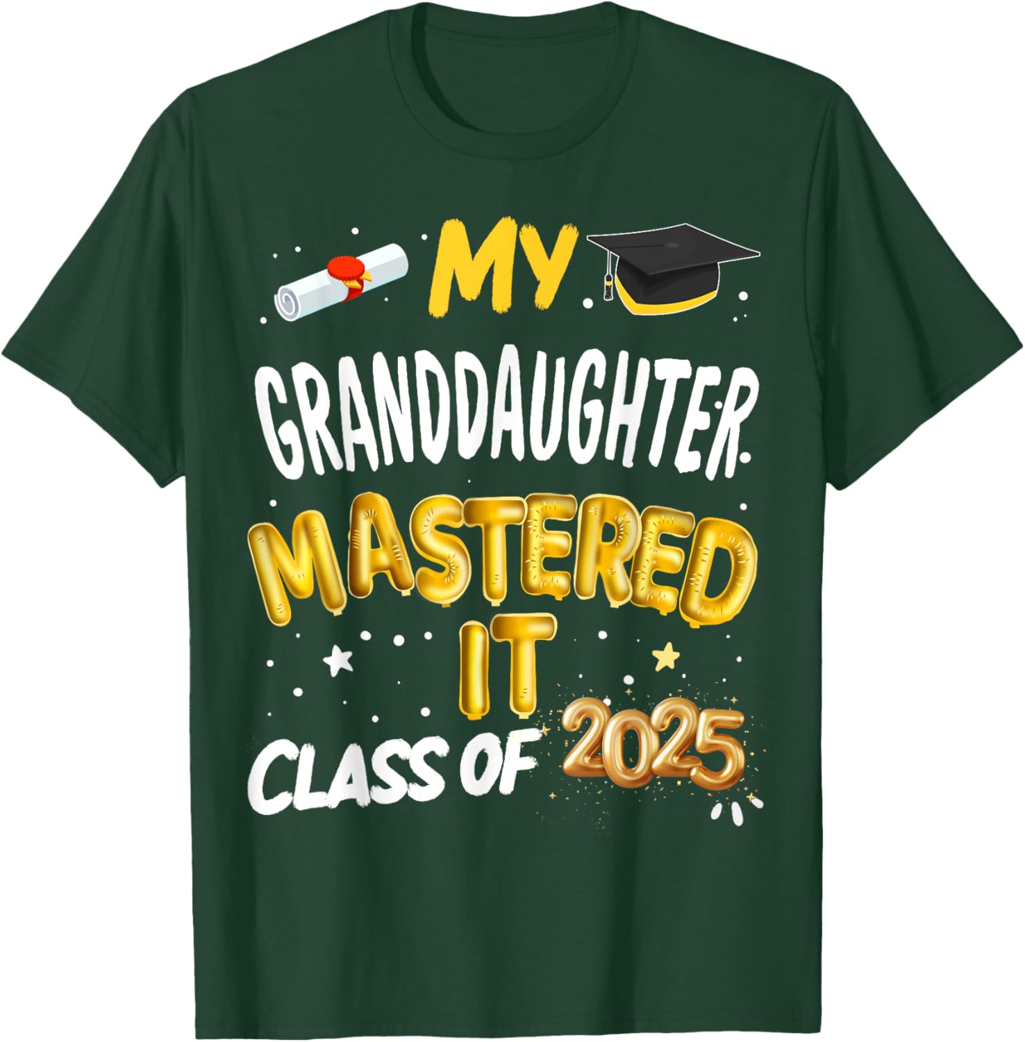 Masters Graduation T-Shirt for Granddaughter Class of 2025 Celebrations - 16
