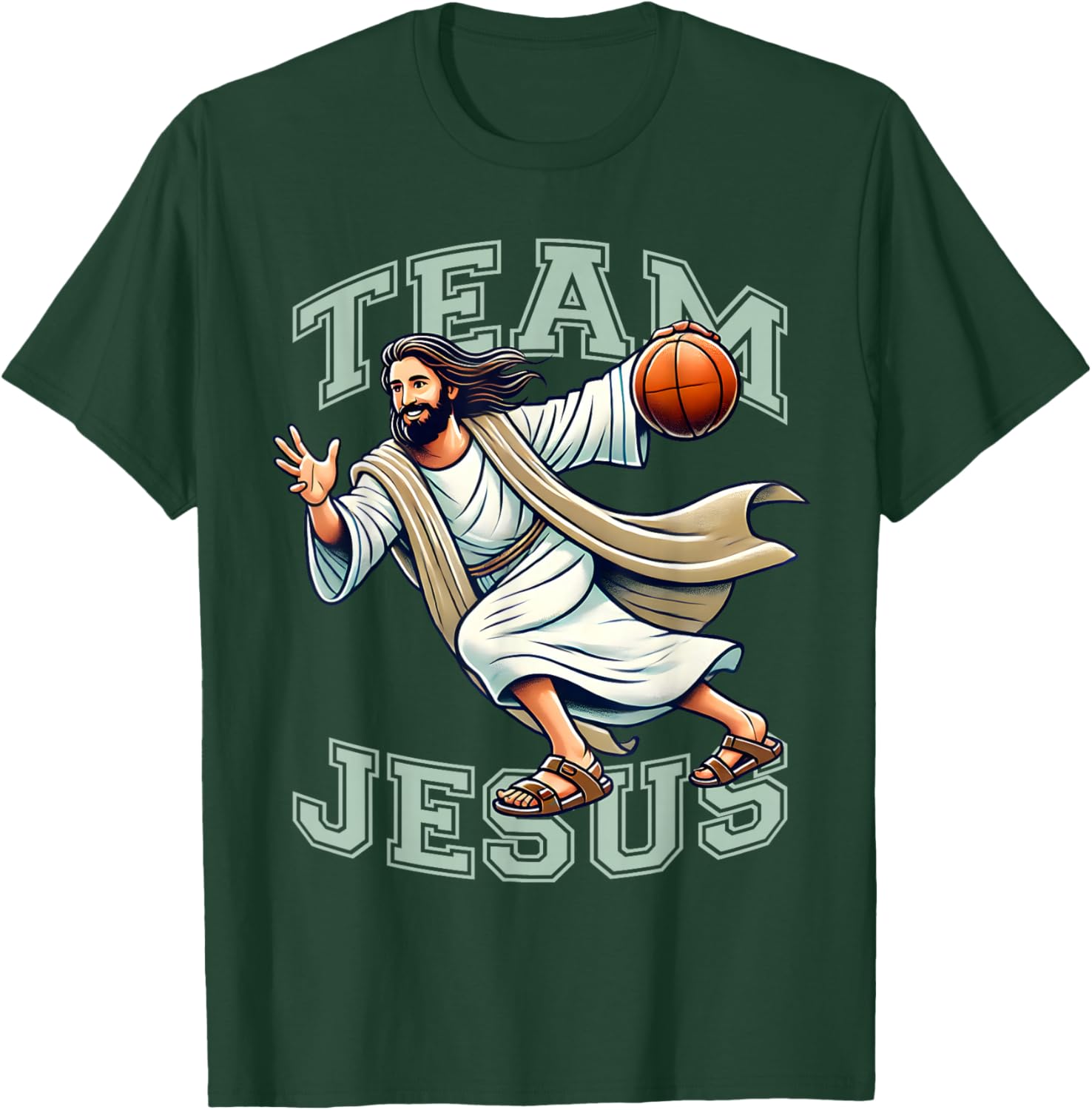 Team Jesus Basketball Tee Christ Playing Basketball T-Shirt for Sports Fans - 25
