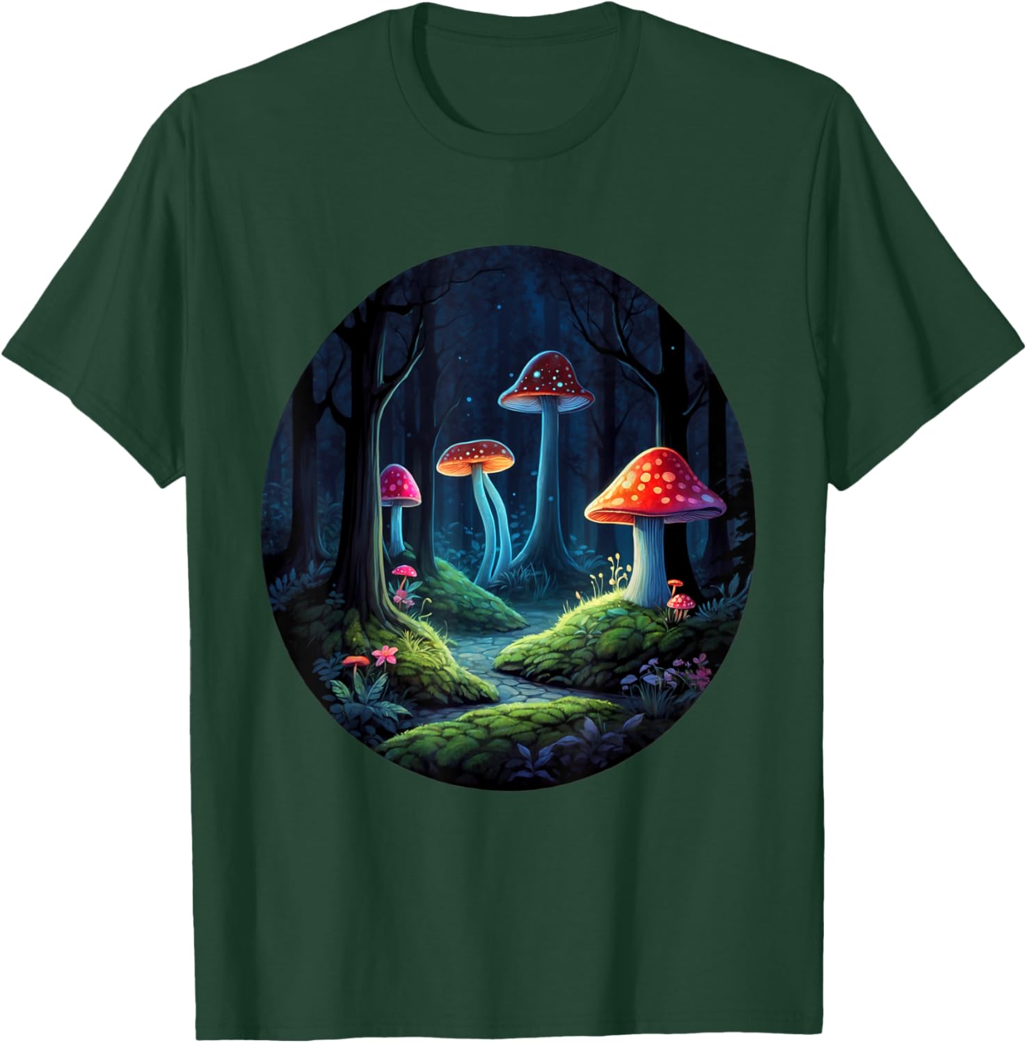 Magical Forest Mushrooms Kids T-Shirt | Whimsical Enchanting Design - 1