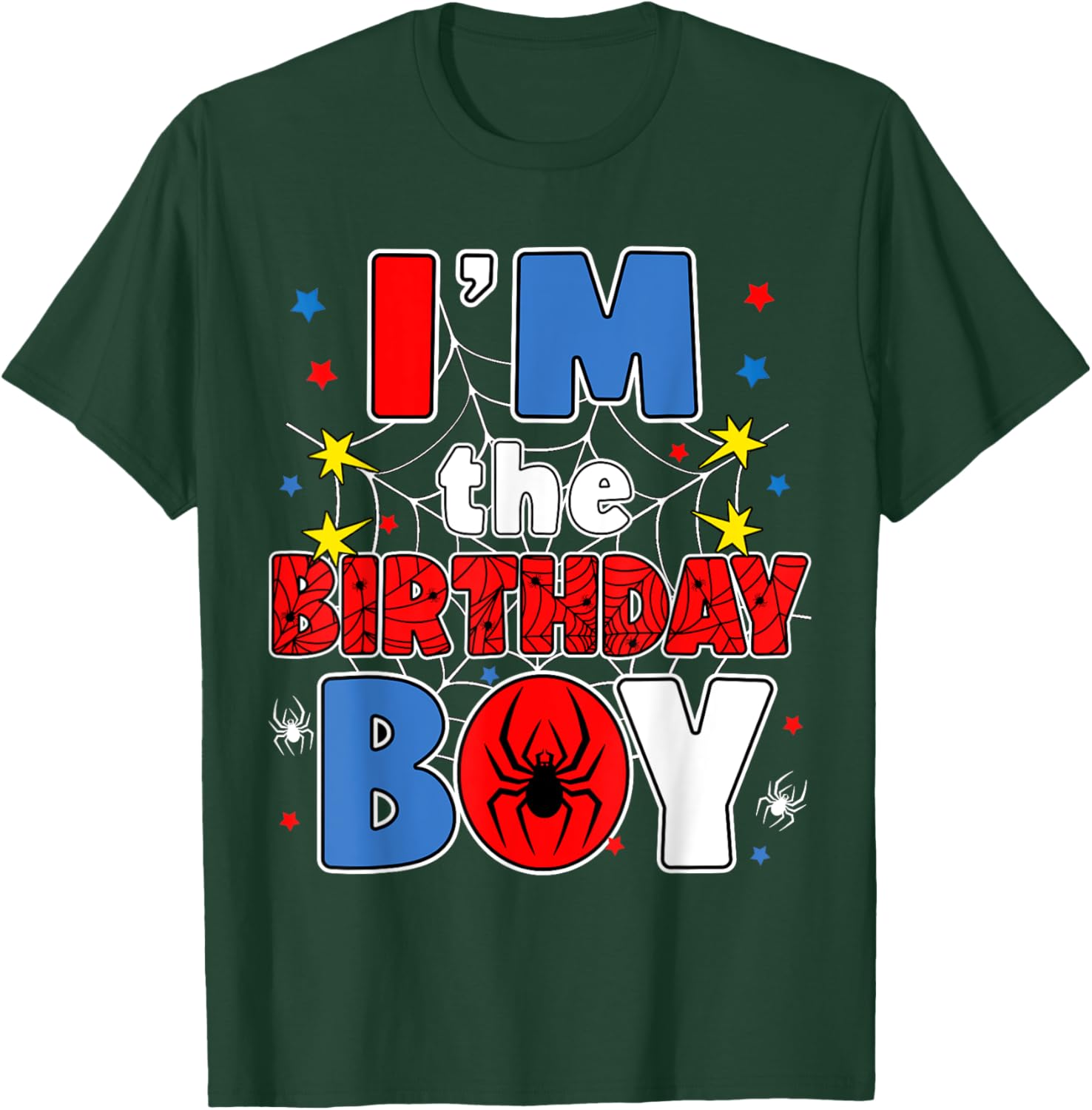 I'm The Birthday Boy Spider Web Family Party T-Shirt for Kids - 29