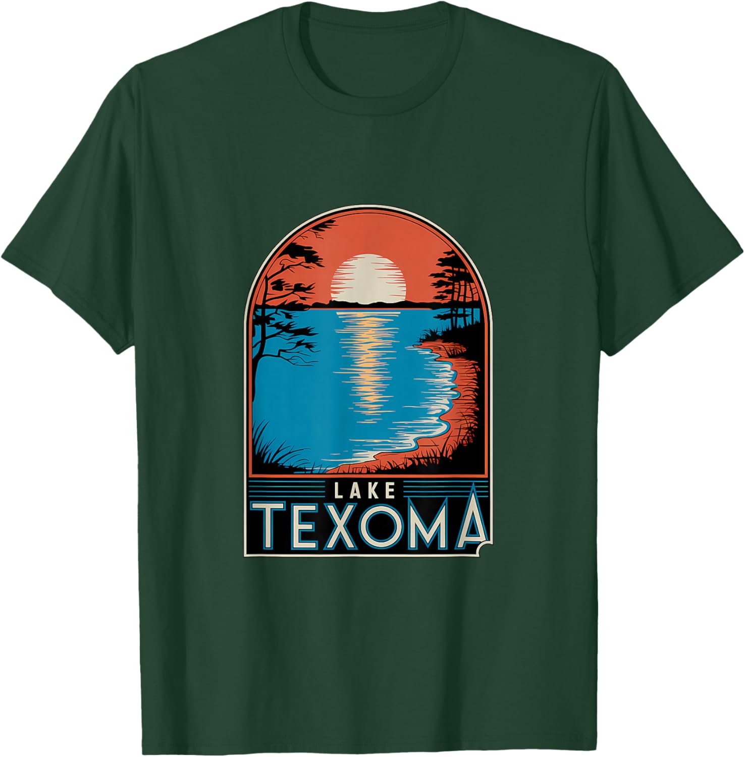 Lake Texoma Sunset Reflection Adventure T-Shirt for Nature Lovers - 3
