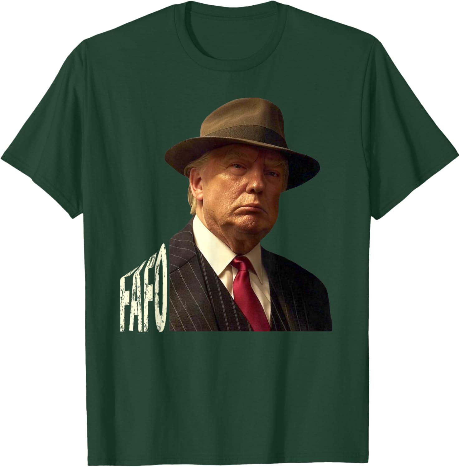 Humorous Trump Fafo Design Unisex Black Crew Neck T-Shirt for Adults - 14