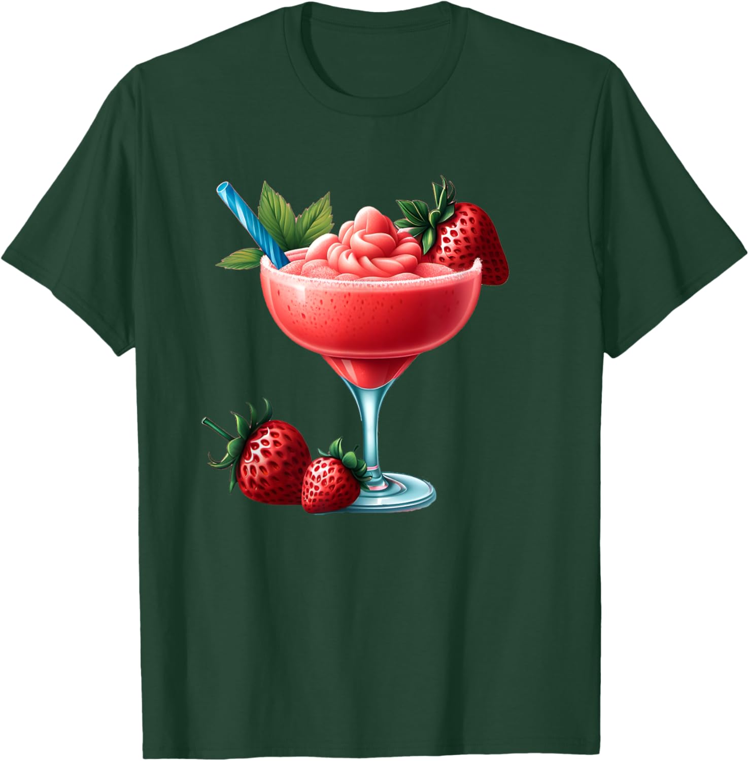 Frozen Strawberry Daiquiri T-Shirt for Fun Summer Vibes and Relaxation - 18