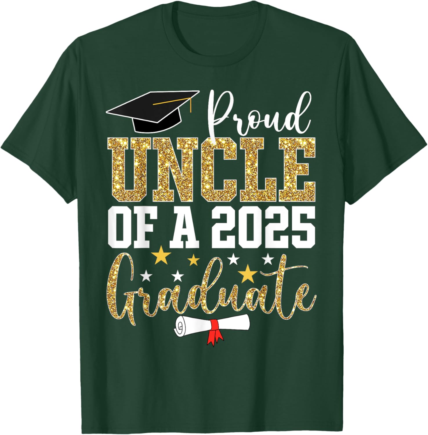 Proud Uncle of 2025 Graduate T-Shirt Perfect Graduation Gift - 7