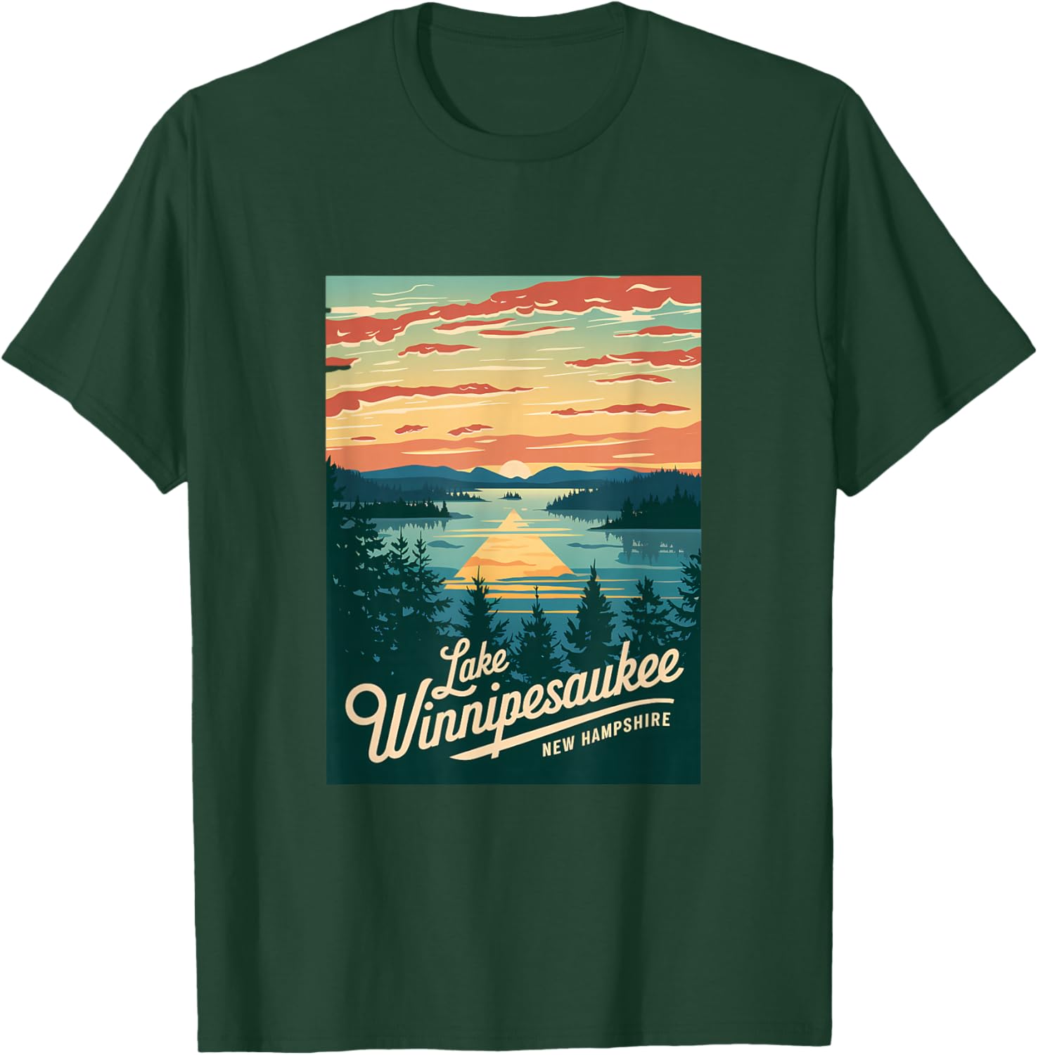 Sunset Beauty T-Shirt Featuring Scenic Lake Winnipesaukee, New Hampshire - 4