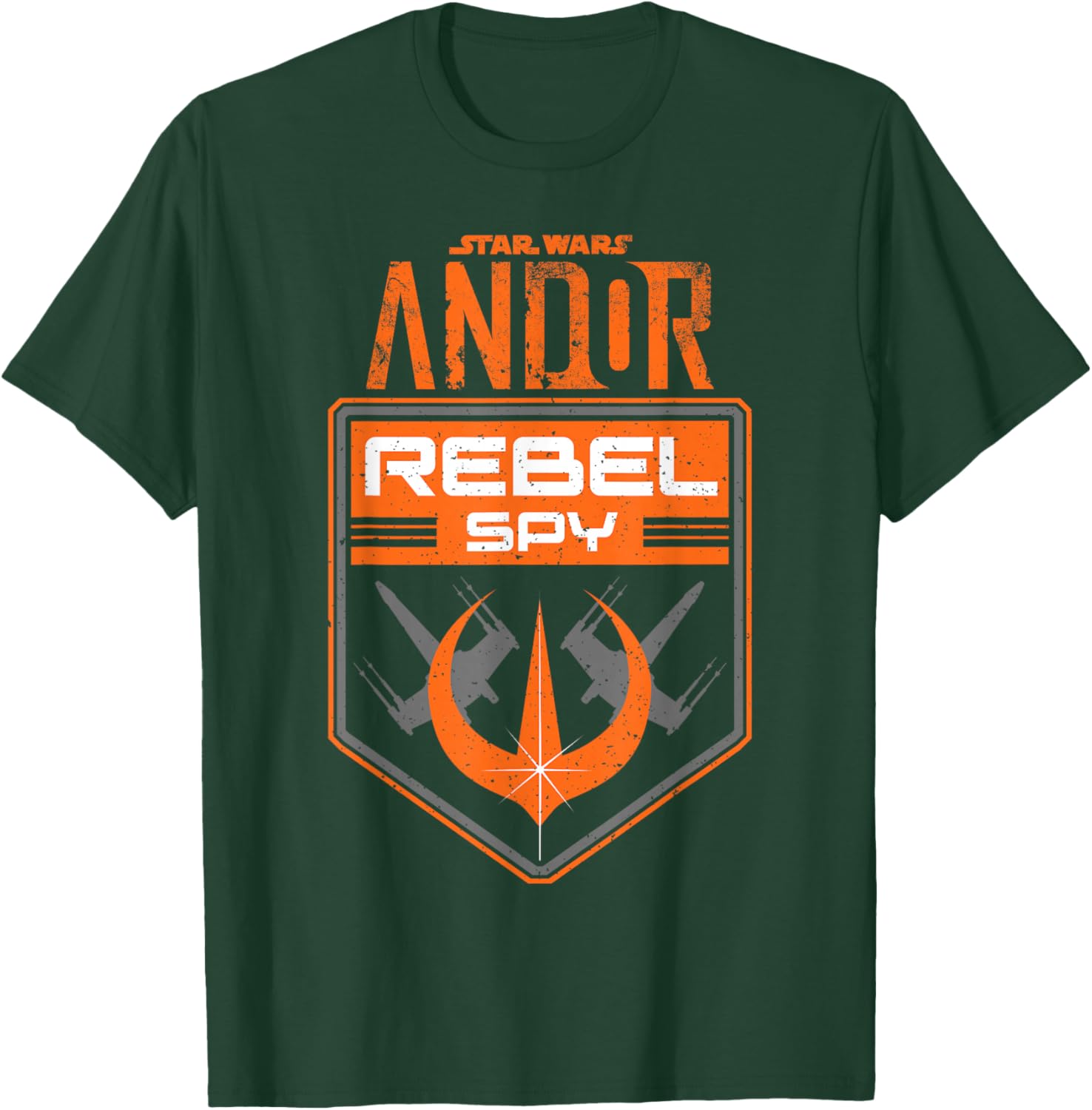 Star Wars Andor Rebel Spy Grunge T-Shirt Distressed Emblem Design - 8