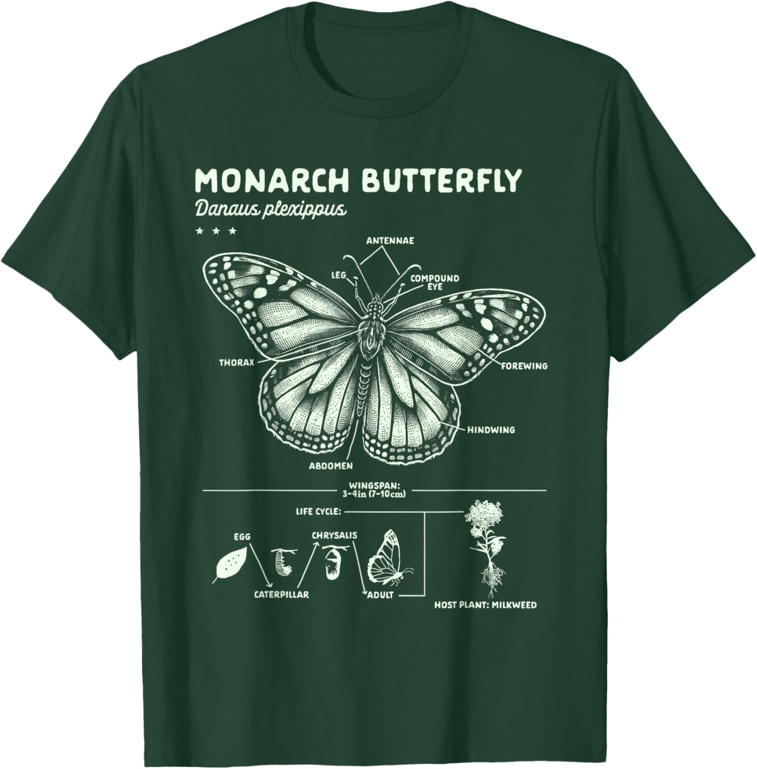 Butterfly Lover Monarch Butterfly Anatomy T-Shirt for Insect Enthusiasts - 8